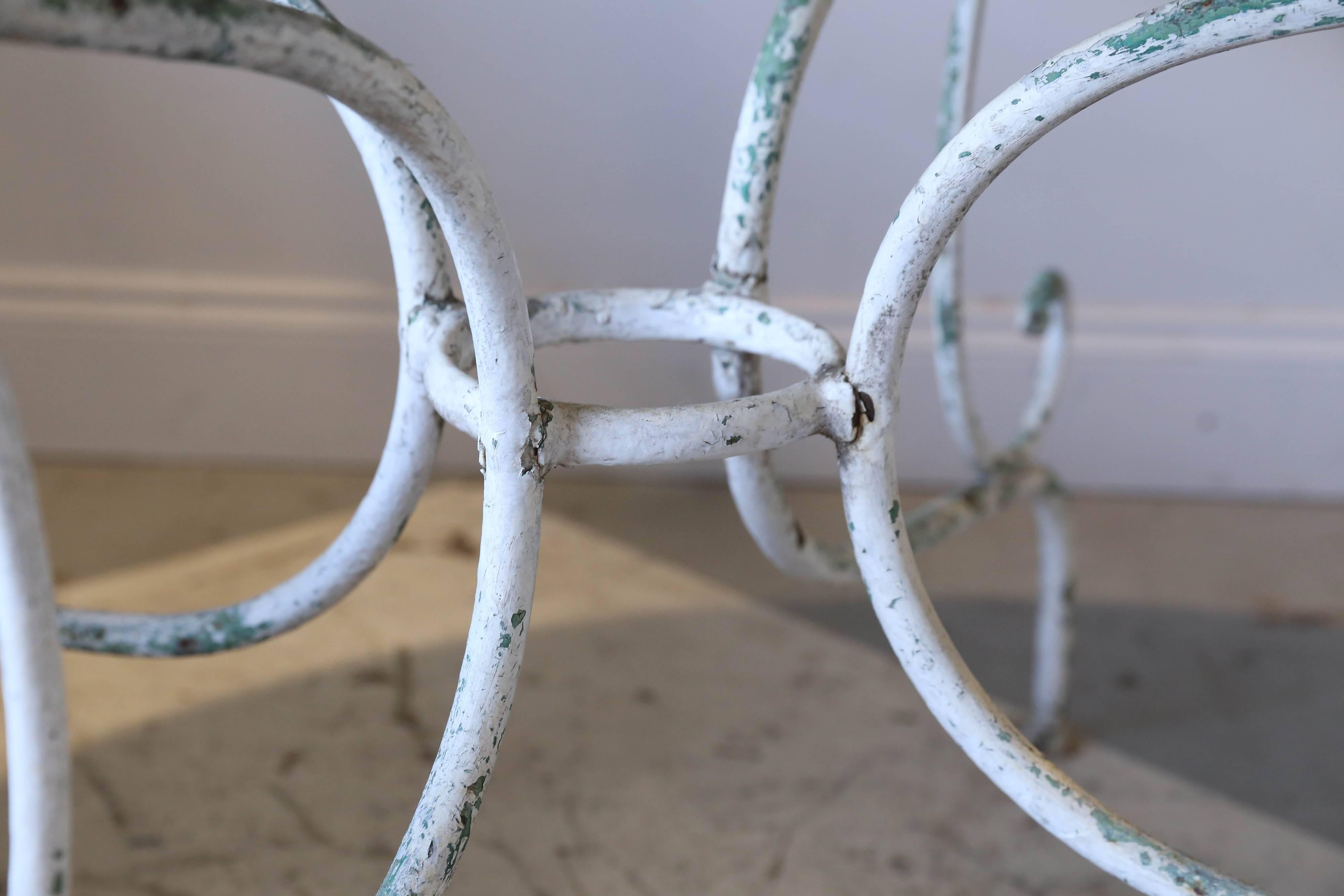 Mid-20th Century 1930s Rustic Metal Garden Table Found in France