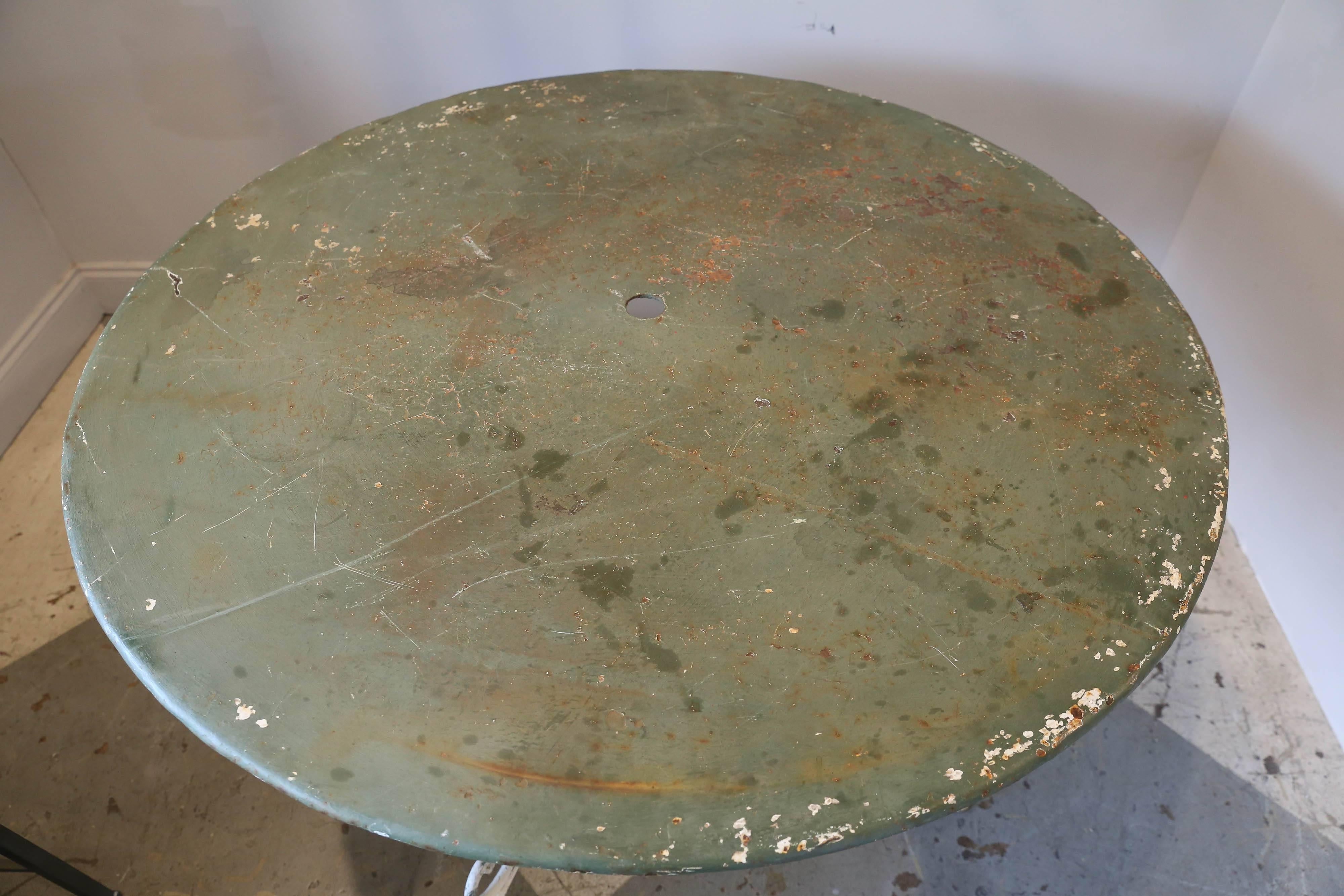 1930s Rustic Metal Garden Table Found in France 2