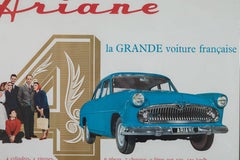 Framed Large Rare Vintage French Ariane Automobile Poster, 1960s