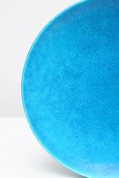 Turquoise Blue Faience Charger by Raoul Lachenal, French, 1930