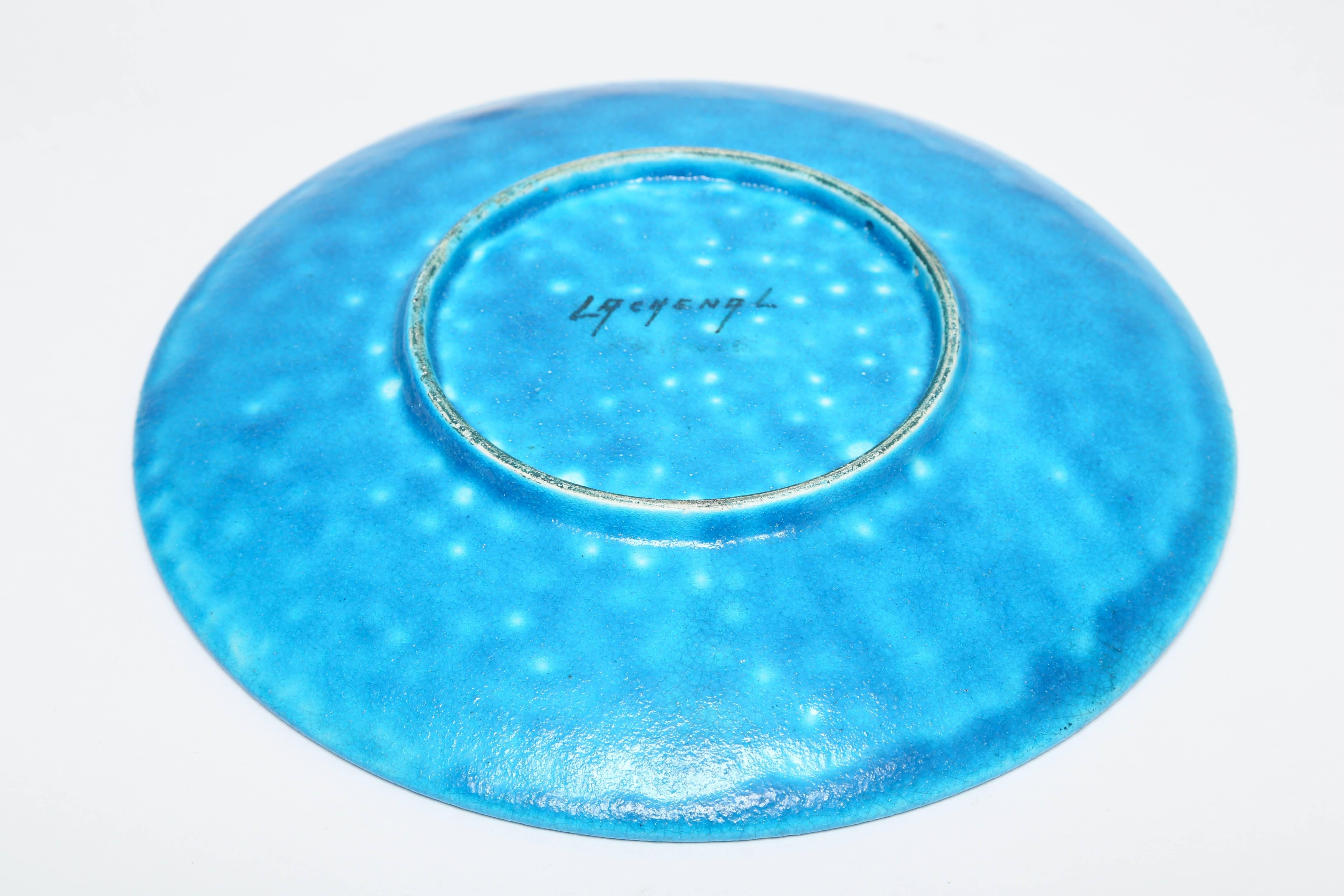 Ceramic Turquoise Blue Faience Charger by Raoul Lachenal, French, 1930