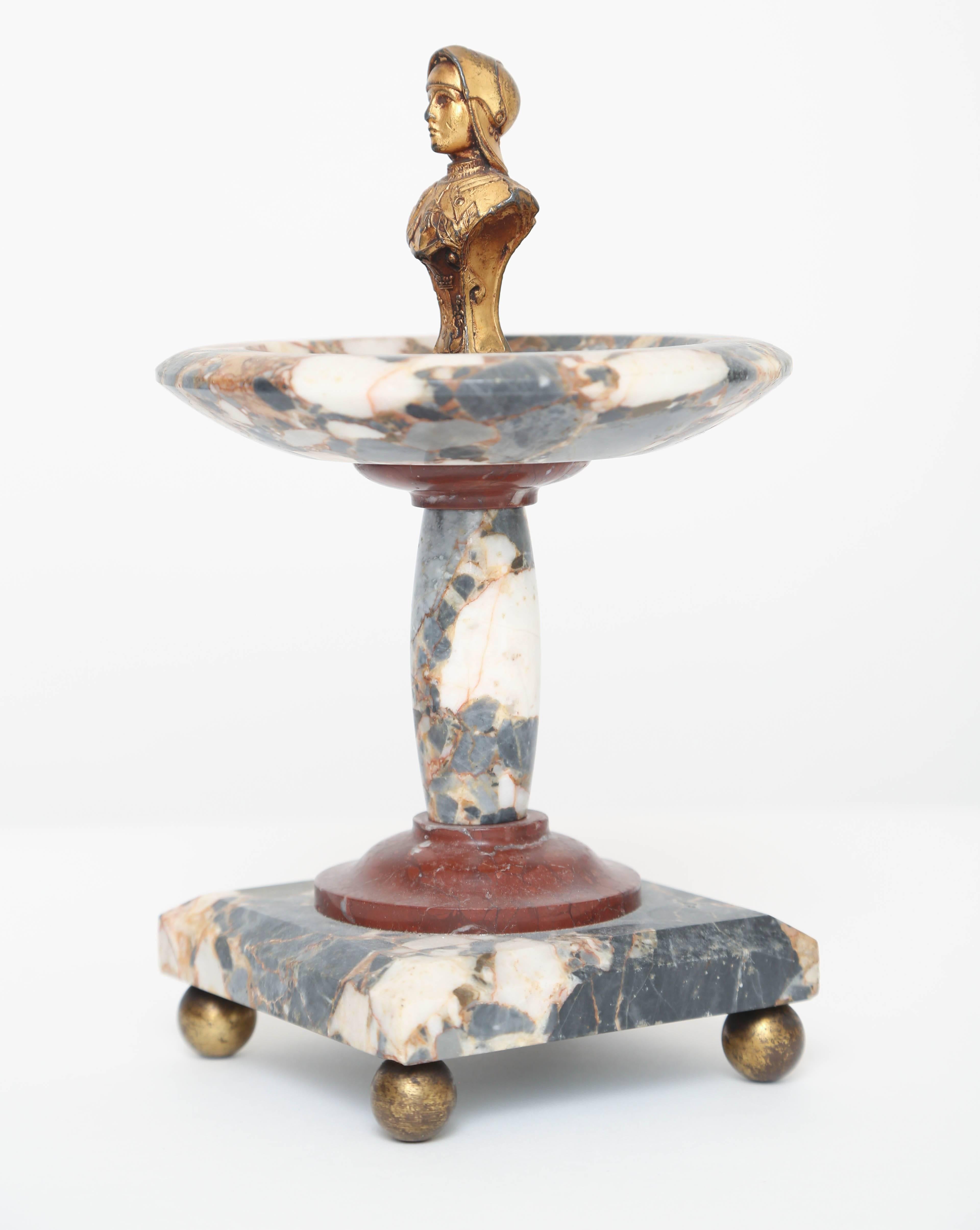 Neoclassical Marble Tazza with bust of Joan of Arc, French, 19th c.