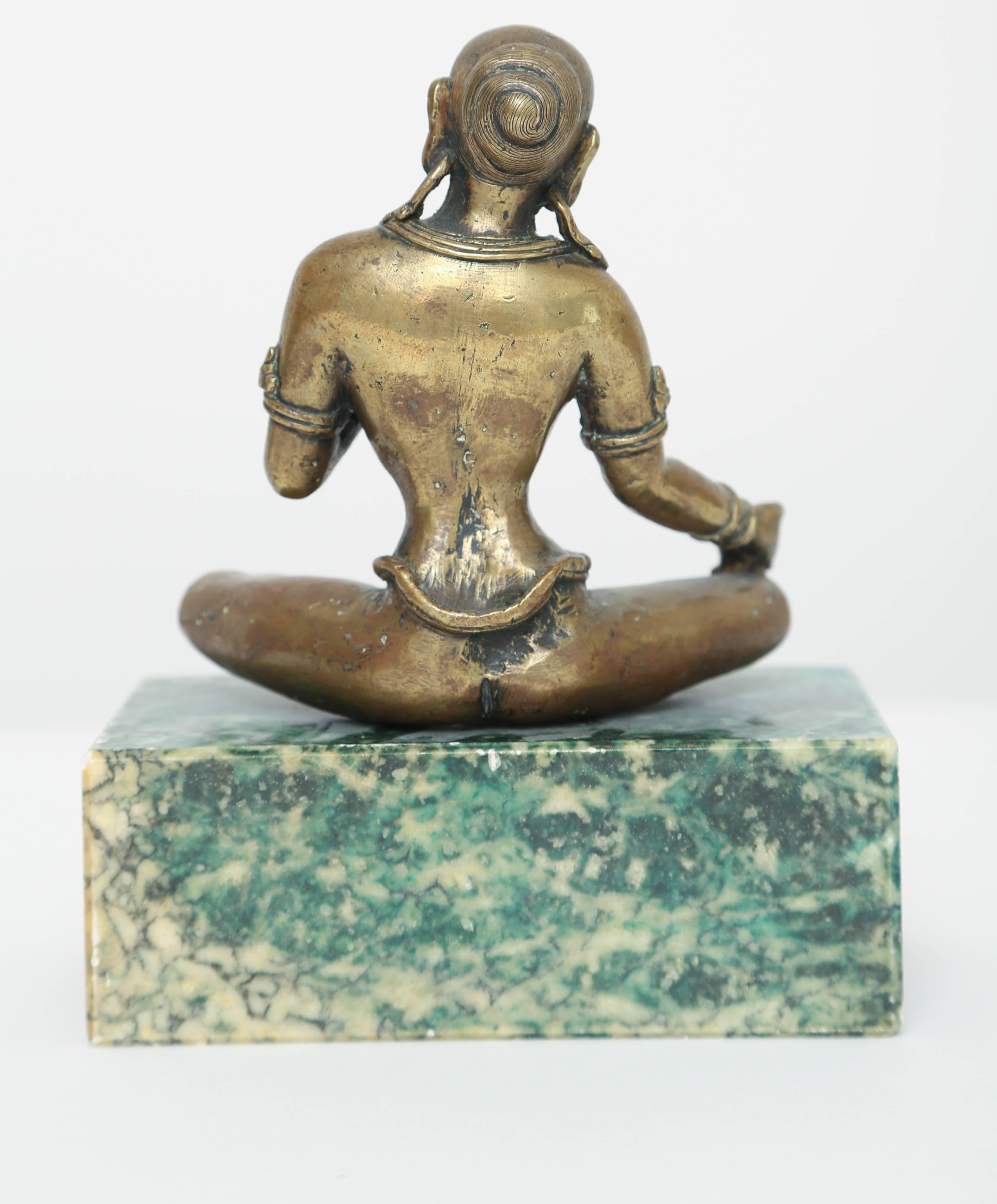 Cast Bronze Figure of the Seated Goddess Tara, India, 19th Century