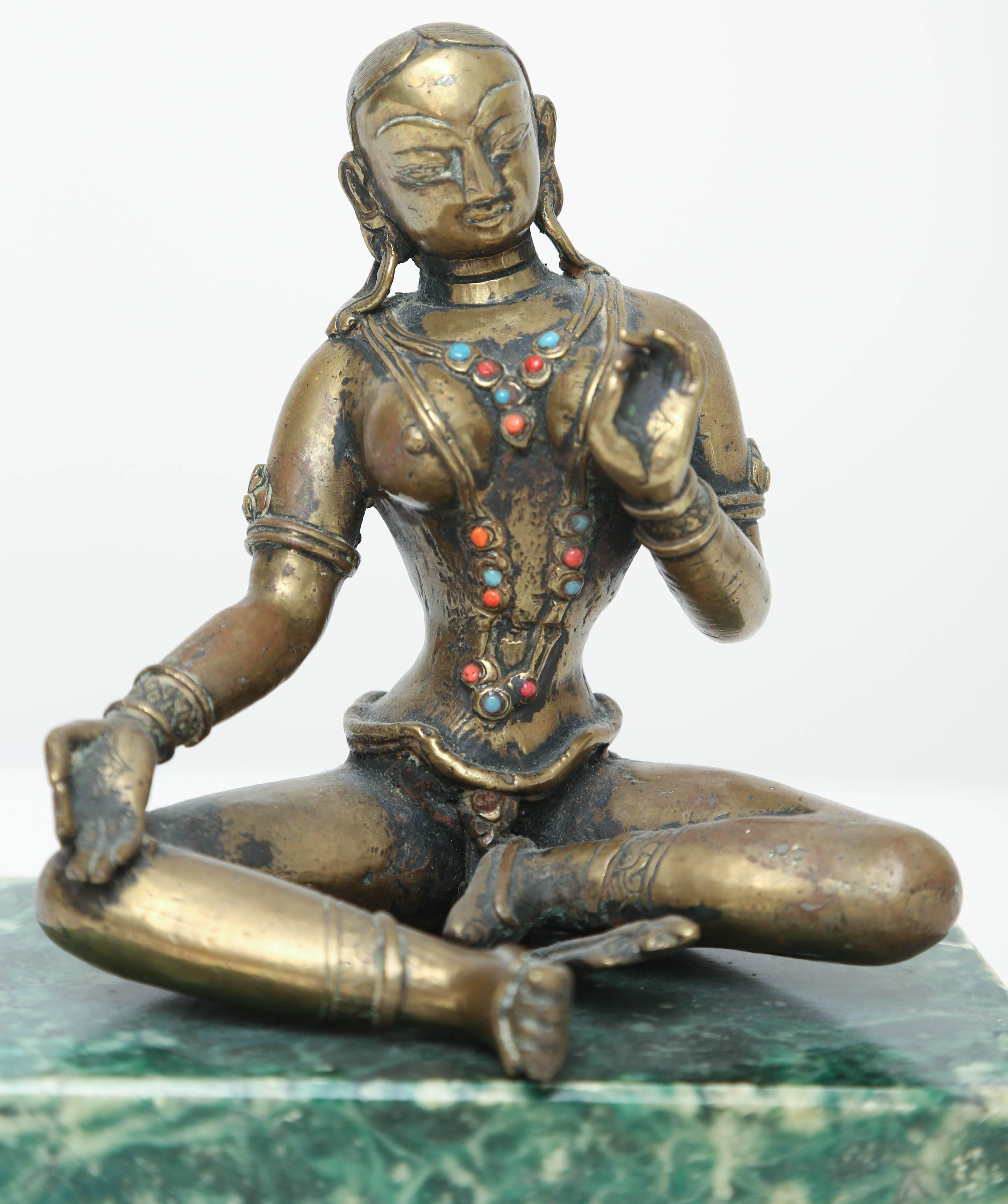 Bronze Figure of the Seated Goddess Tara, India, 19th Century 1
