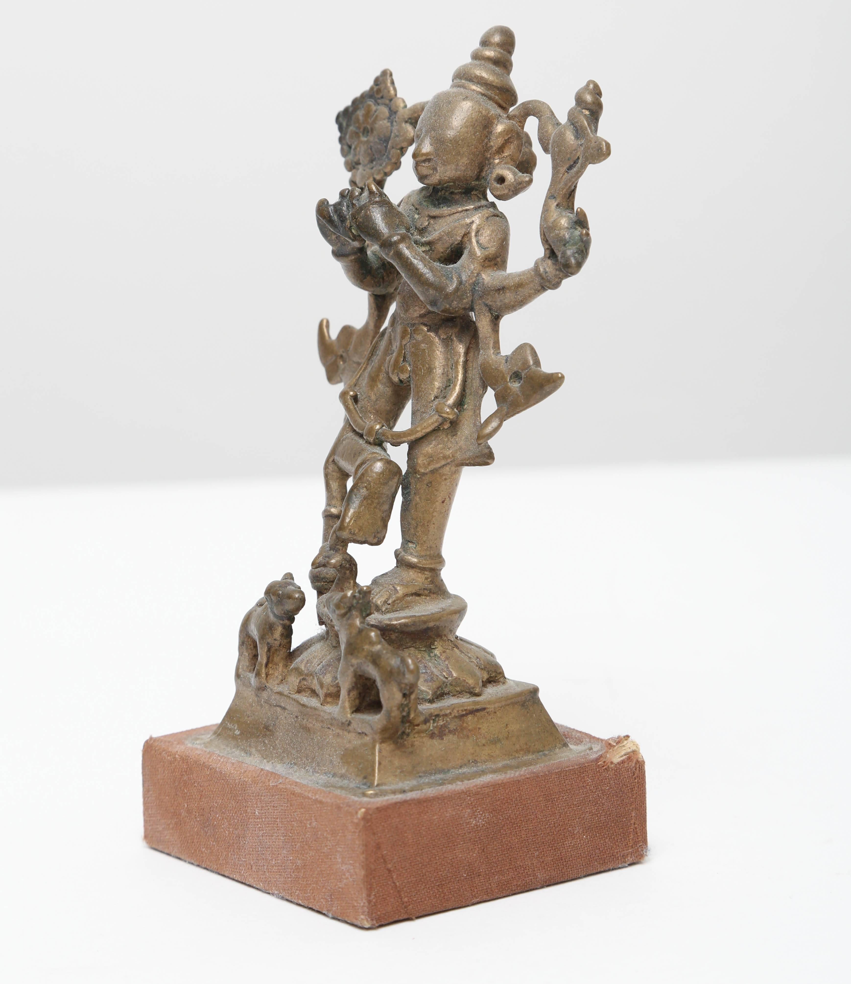 Tribale Figura di Venugopala in ottone dell'India orientale, XVII-XVIII secolo in vendita