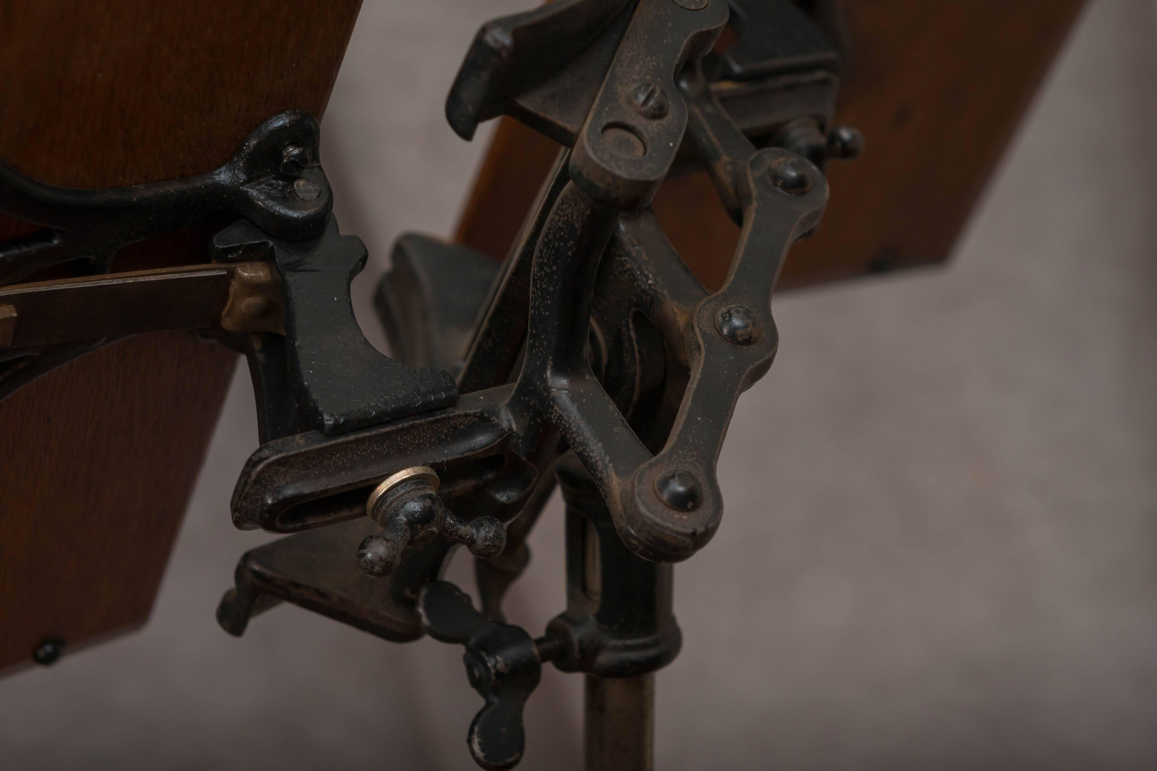 American Oak and Cast Iron Dictionary Stand