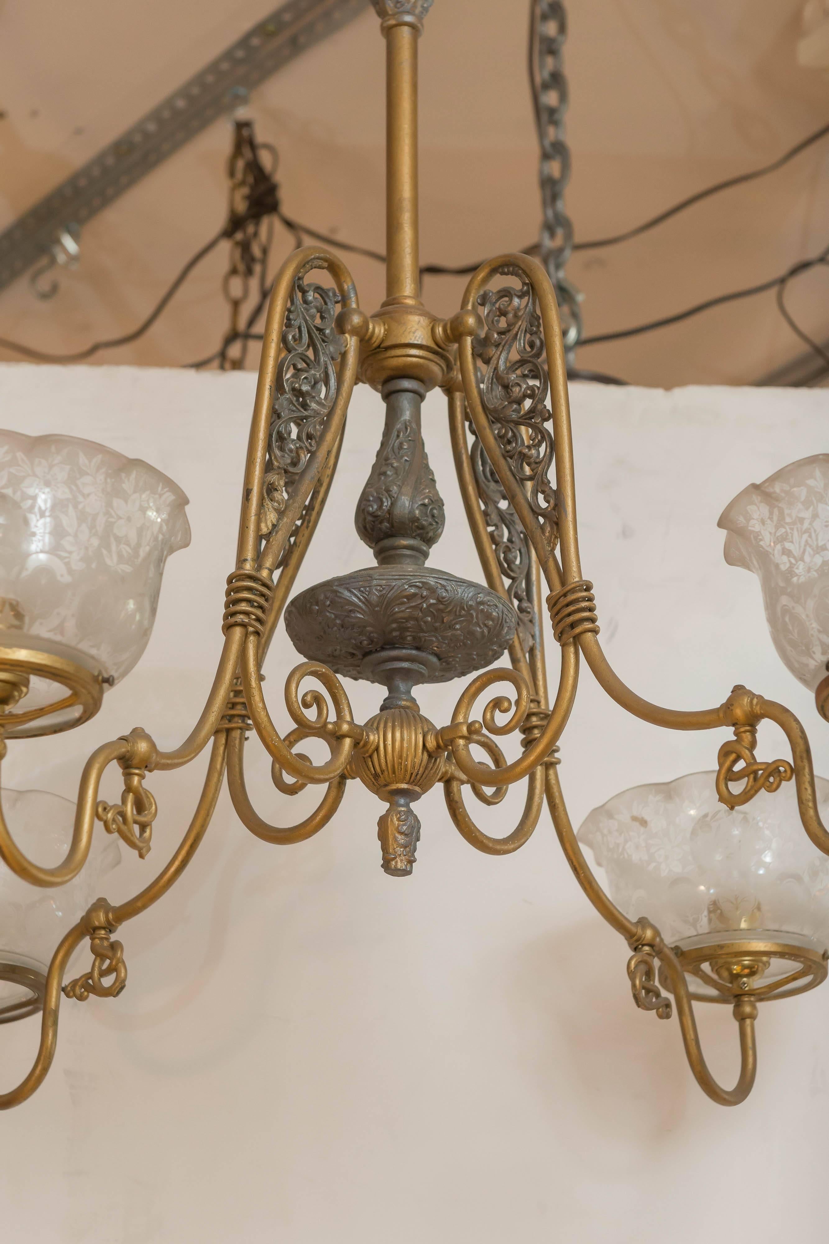 antique gas chandelier for sale