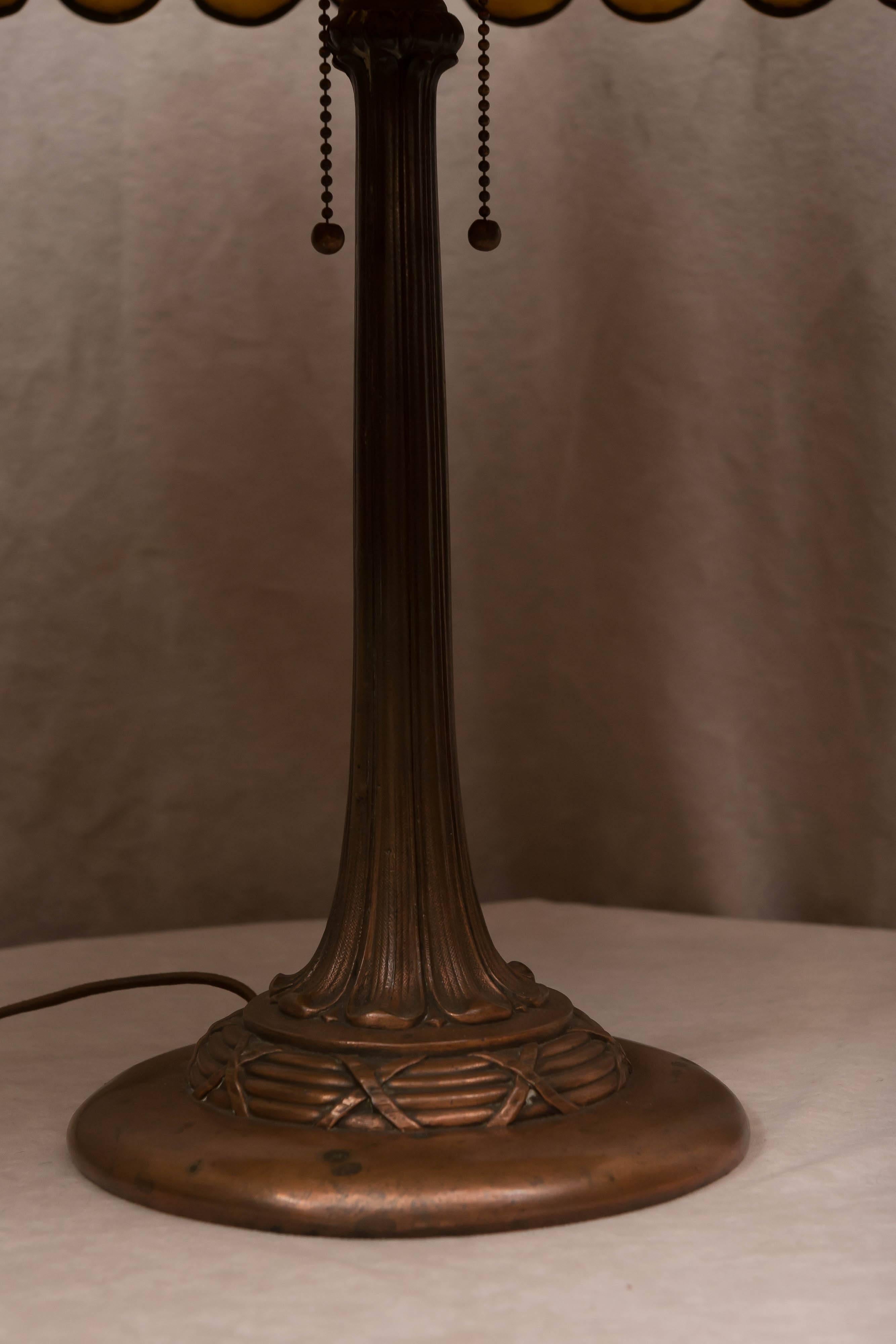 Art Nouveau Leaded Glass Table Lamp by Duffner & Kimberly, New York, circa 1900
