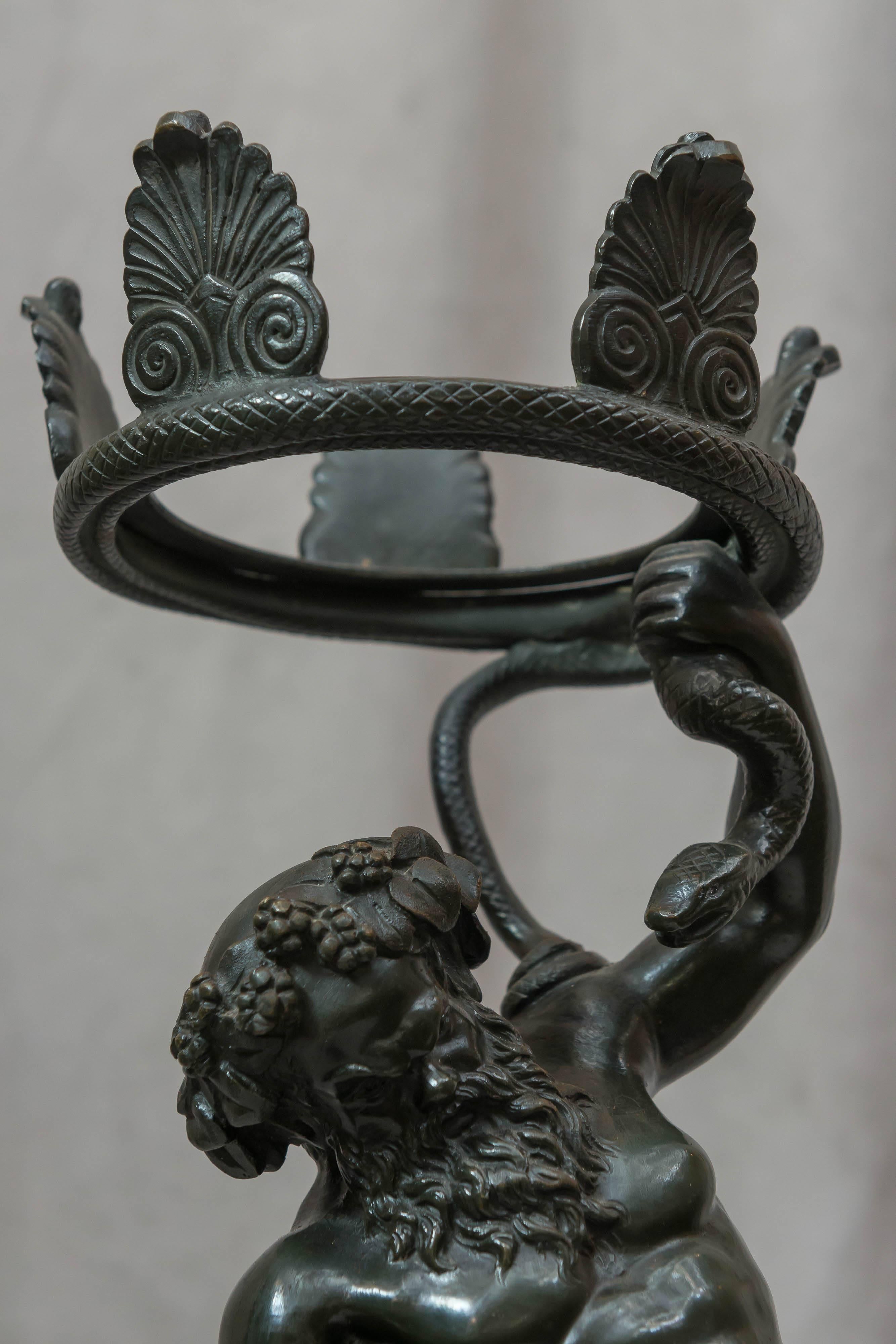 Hand-Crafted Bronze Figure of Drunken Silenius, Souvenir of the Grand Tour