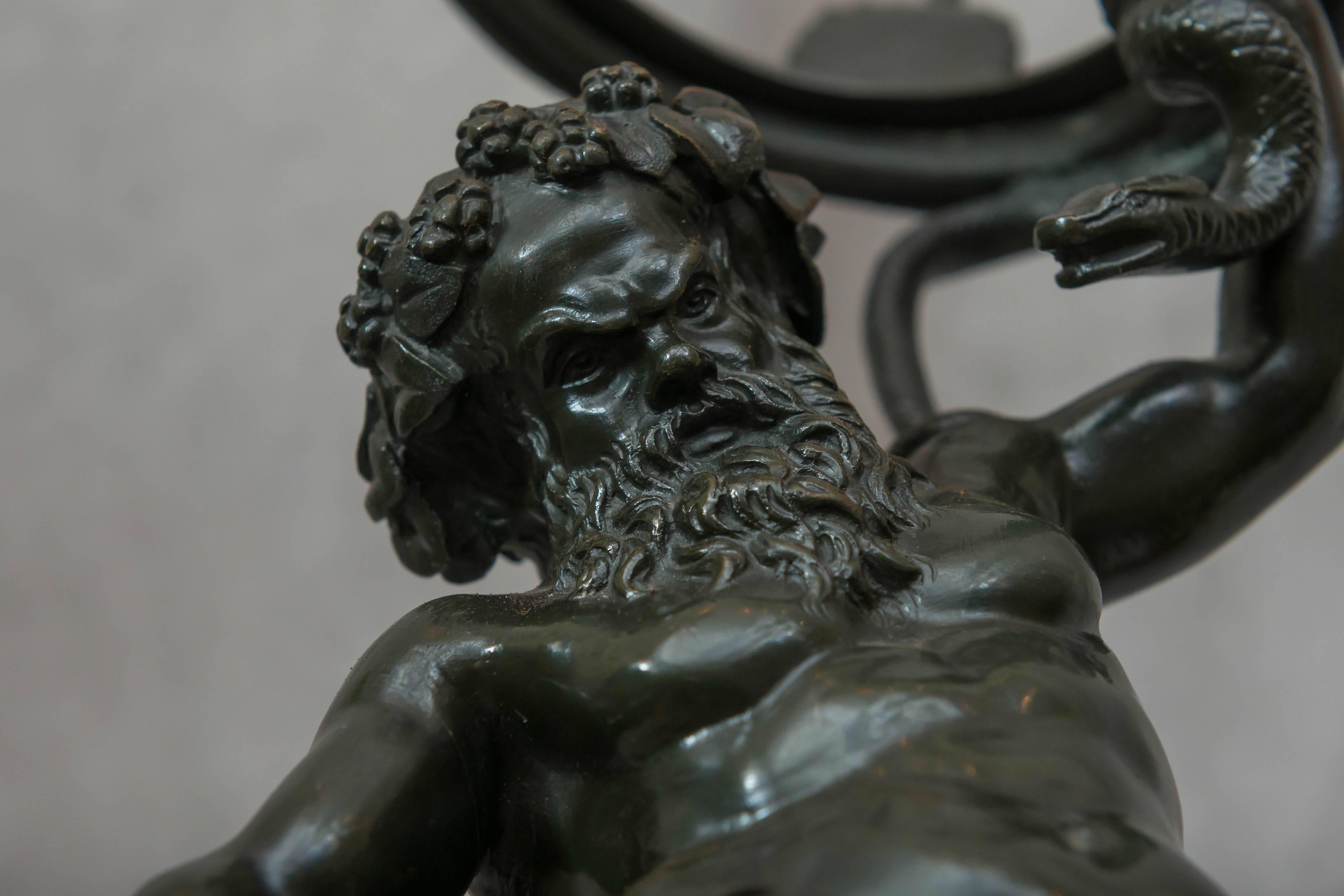 Bronze Figure of Drunken Silenius, Souvenir of the Grand Tour In Excellent Condition In Petaluma, CA