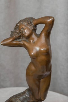 Art Nouveau Bronze Figure of a Nude Maiden