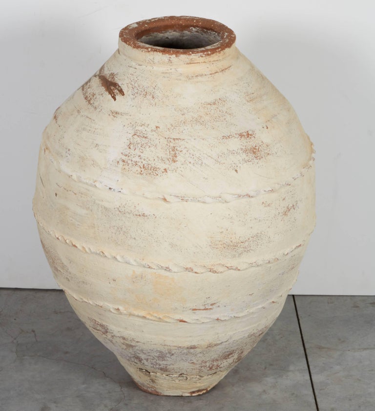 Large Whitewashed Mediterranean Olive Jar at 1stDibs
