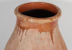 Tall, Graceful Earthenware Jar in Washed Out Mediterranean Hues