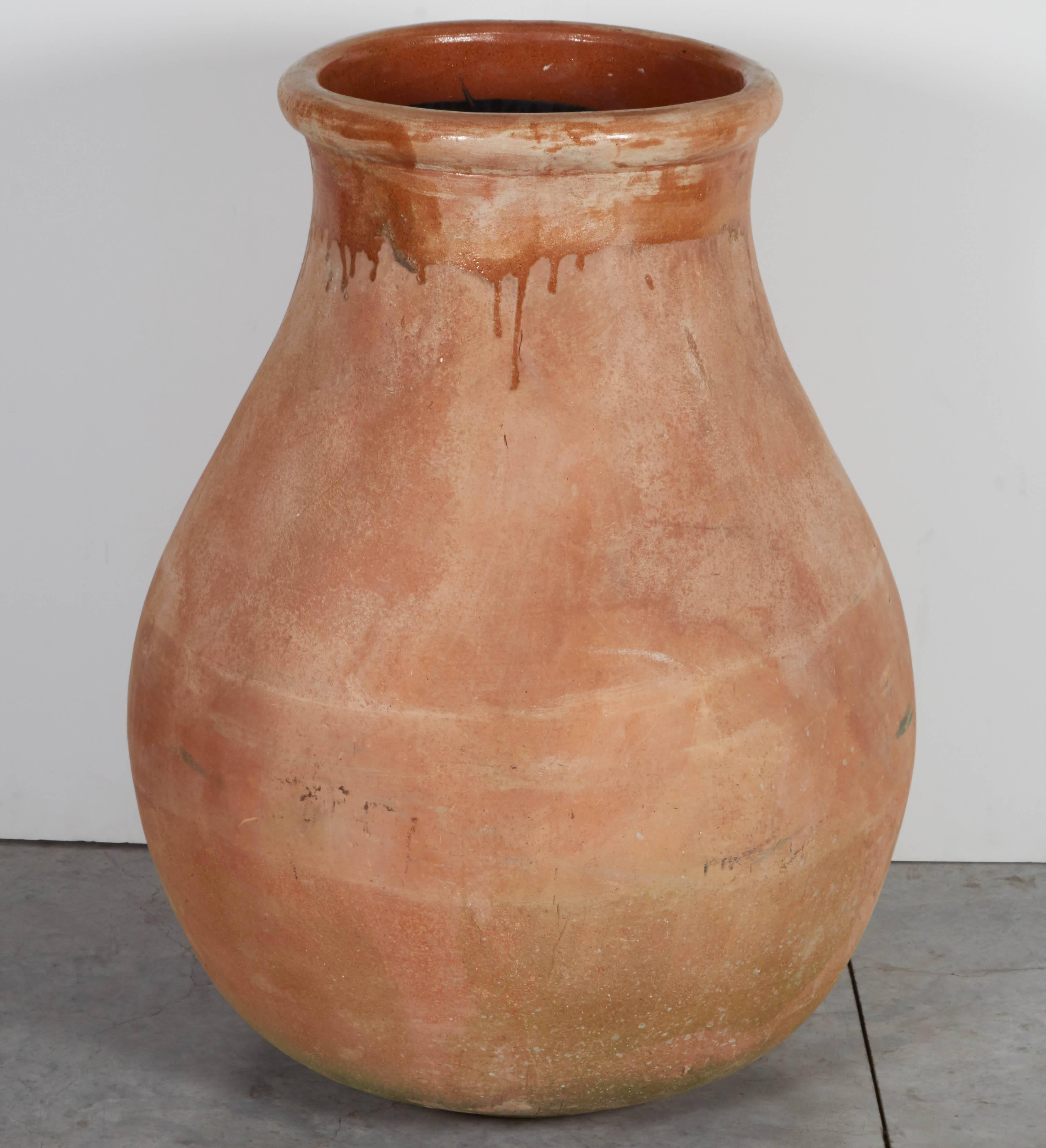 Unknown Tall, Graceful Earthenware Jar in Washed Out Mediterranean Hues For Sale
