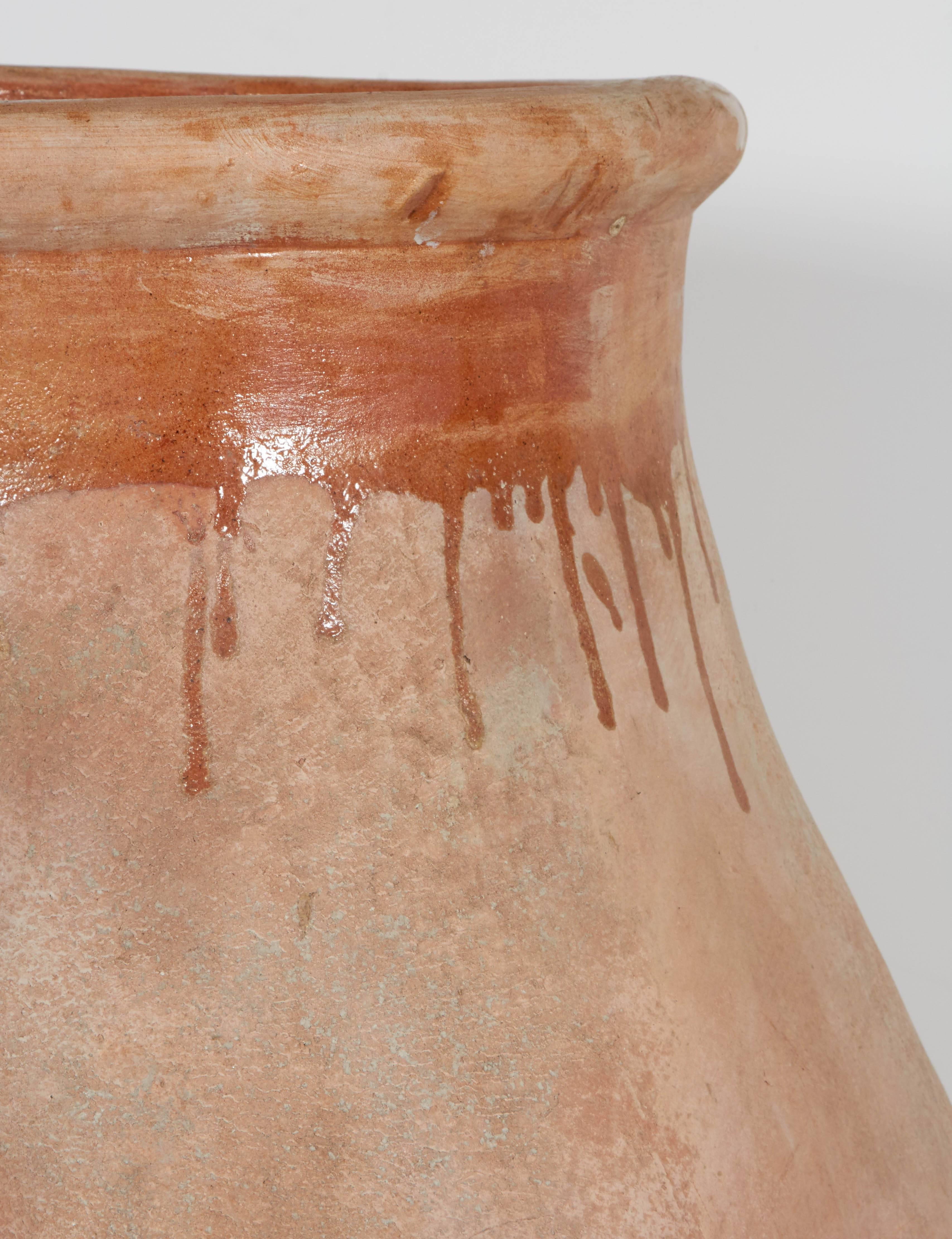 Tall, Graceful Earthenware Jar in Washed Out Mediterranean Hues For Sale 3