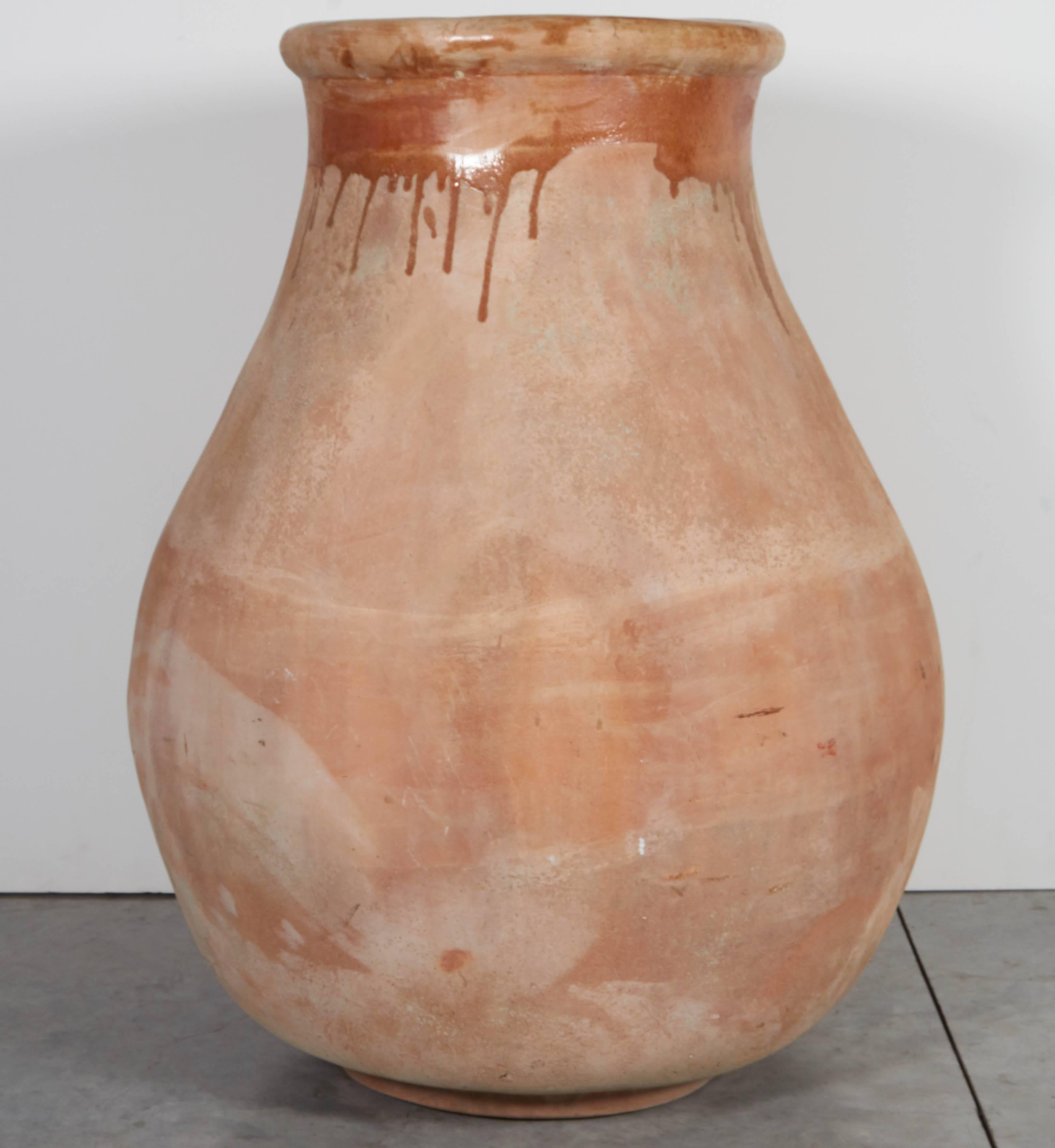 Tall, Graceful Earthenware Jar in Washed Out Mediterranean Hues For Sale 4