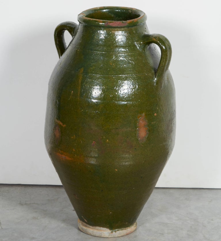 Nicely Glazed, Gracefully Shaped Antique Mediterranean Olive Jar For