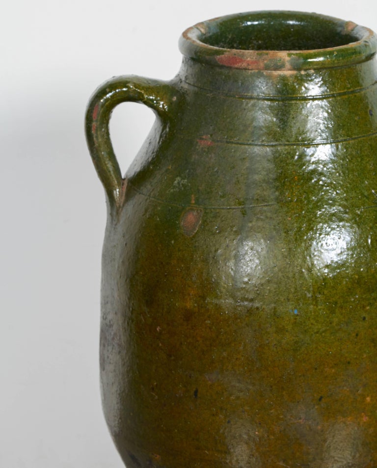 Nicely Glazed, Gracefully Shaped Antique Mediterranean Olive Jar For