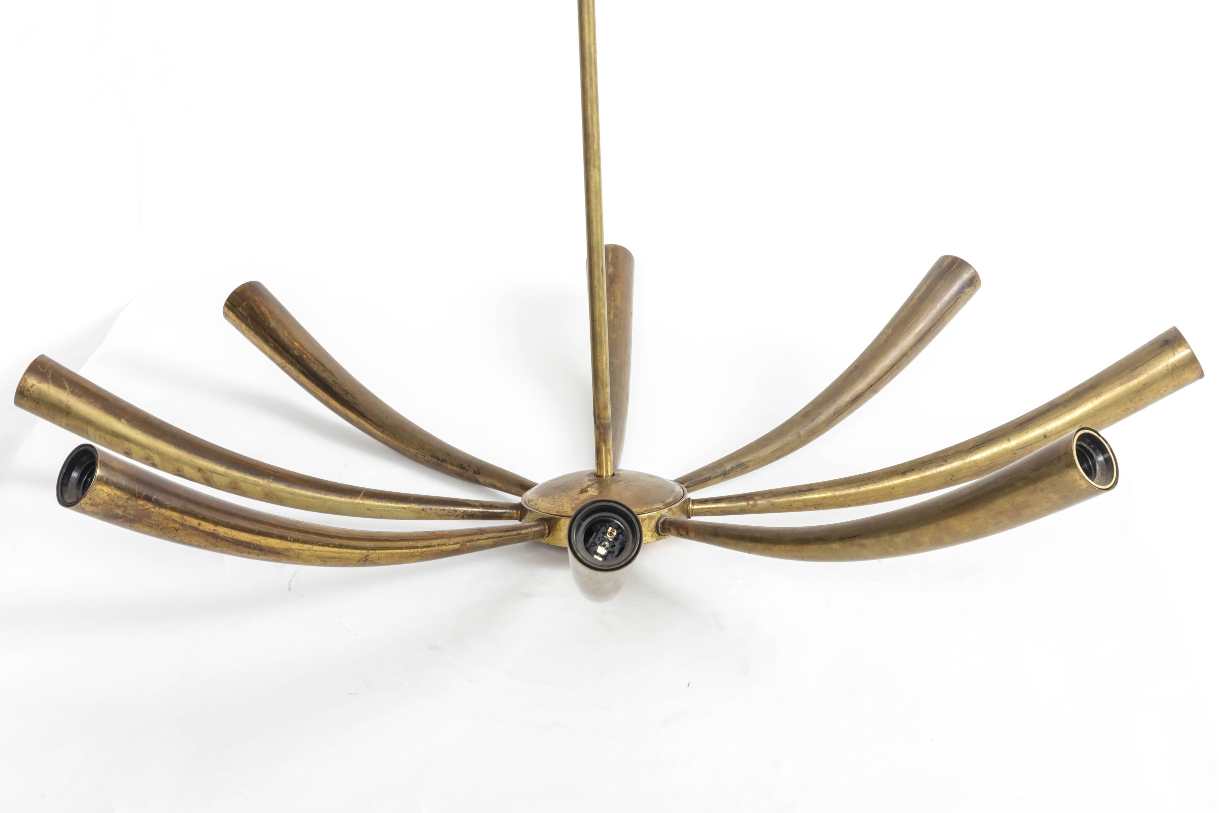 Mid-20th Century Italian Brass Chandelier