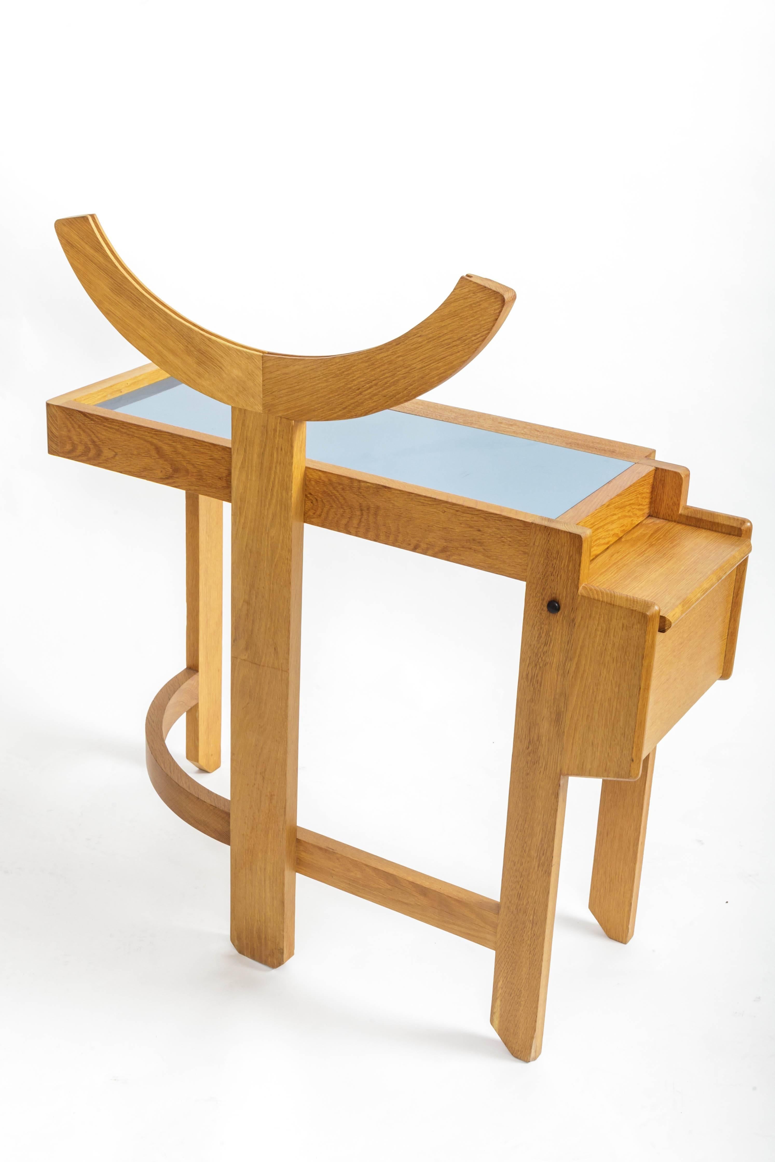 Oak Vanity Table by Guillerme et Chambron 1