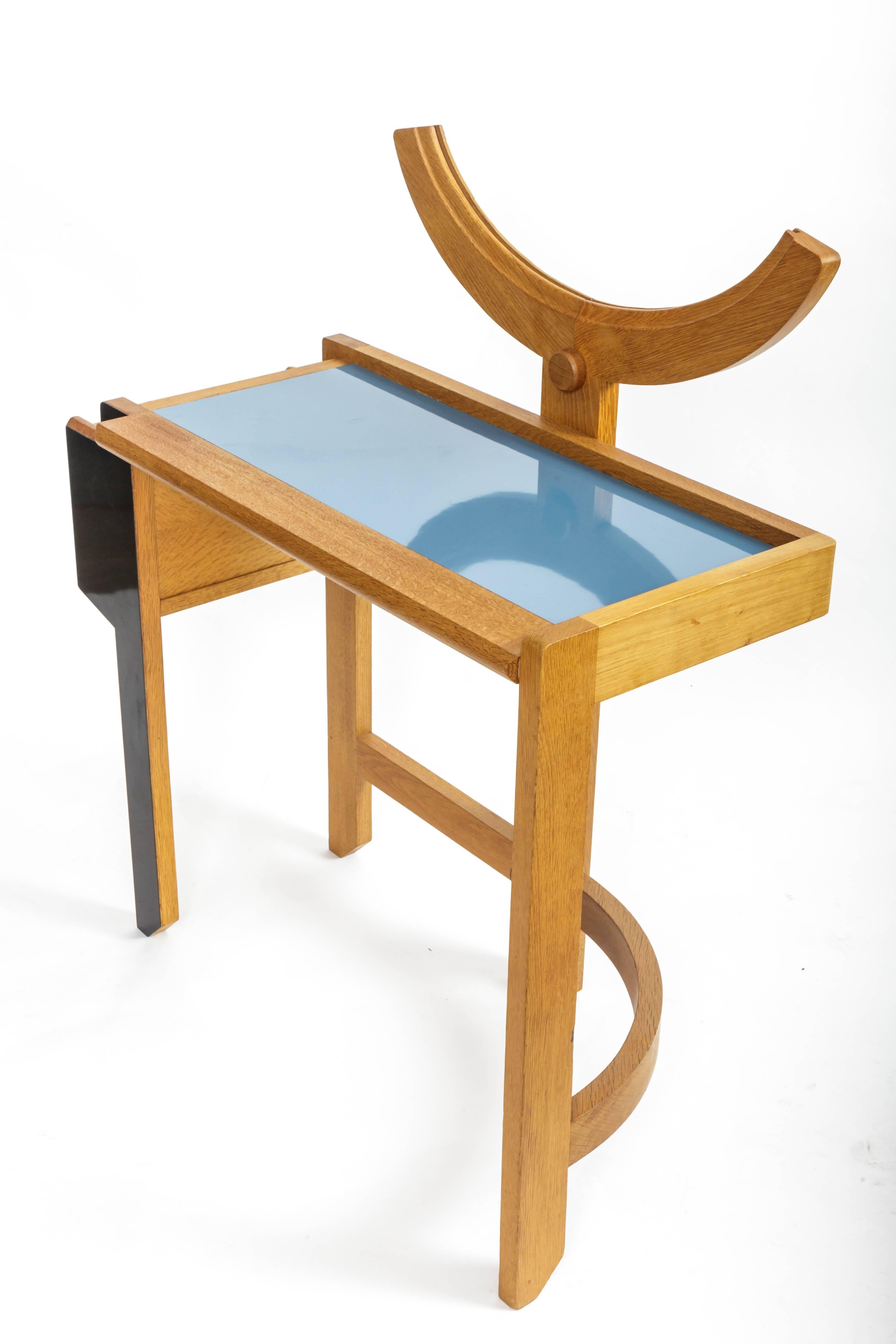 Oak Vanity Table by Guillerme et Chambron 3