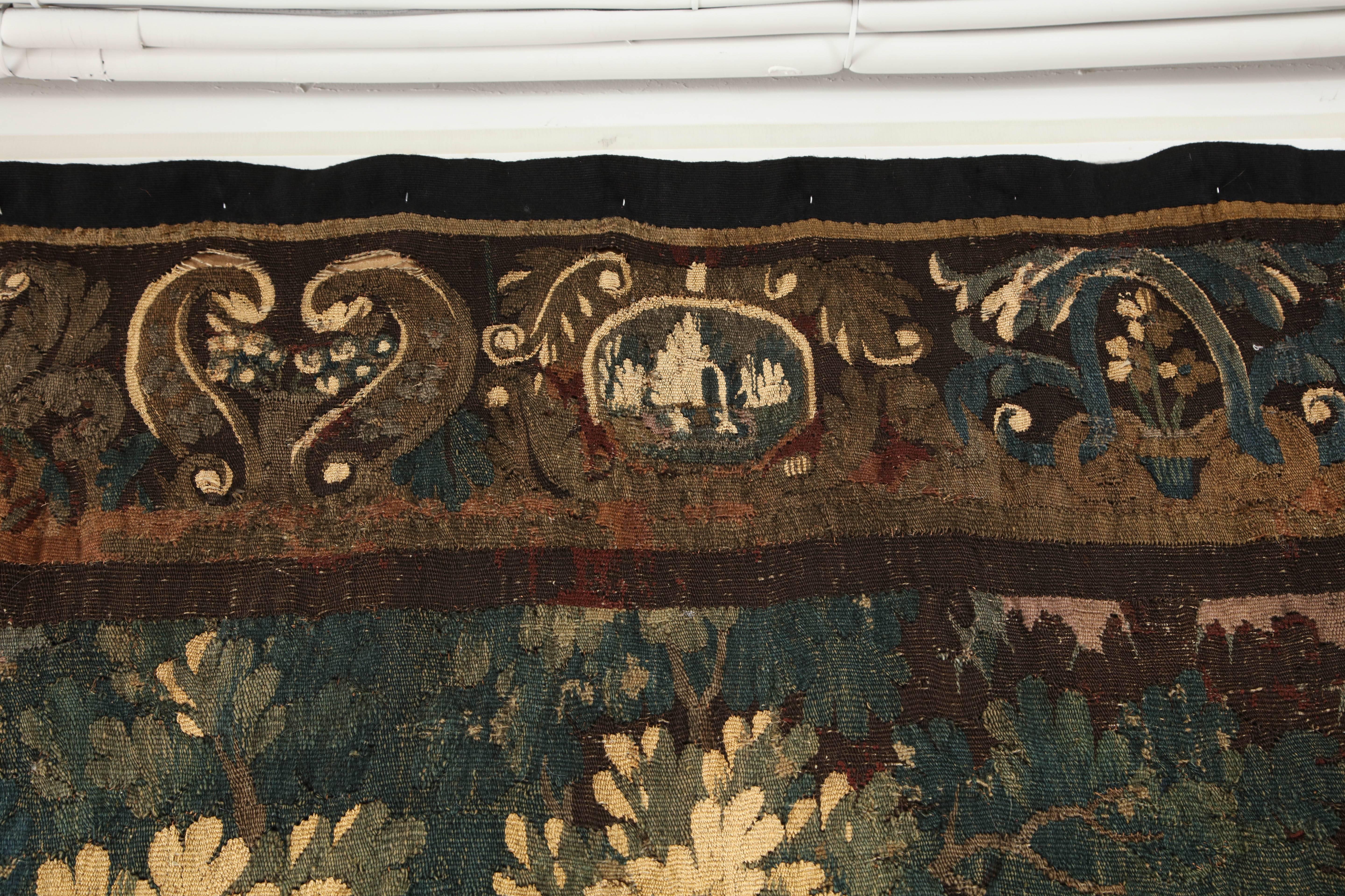 Antique Aubusson Verdure Landscape Tapestry. 3
