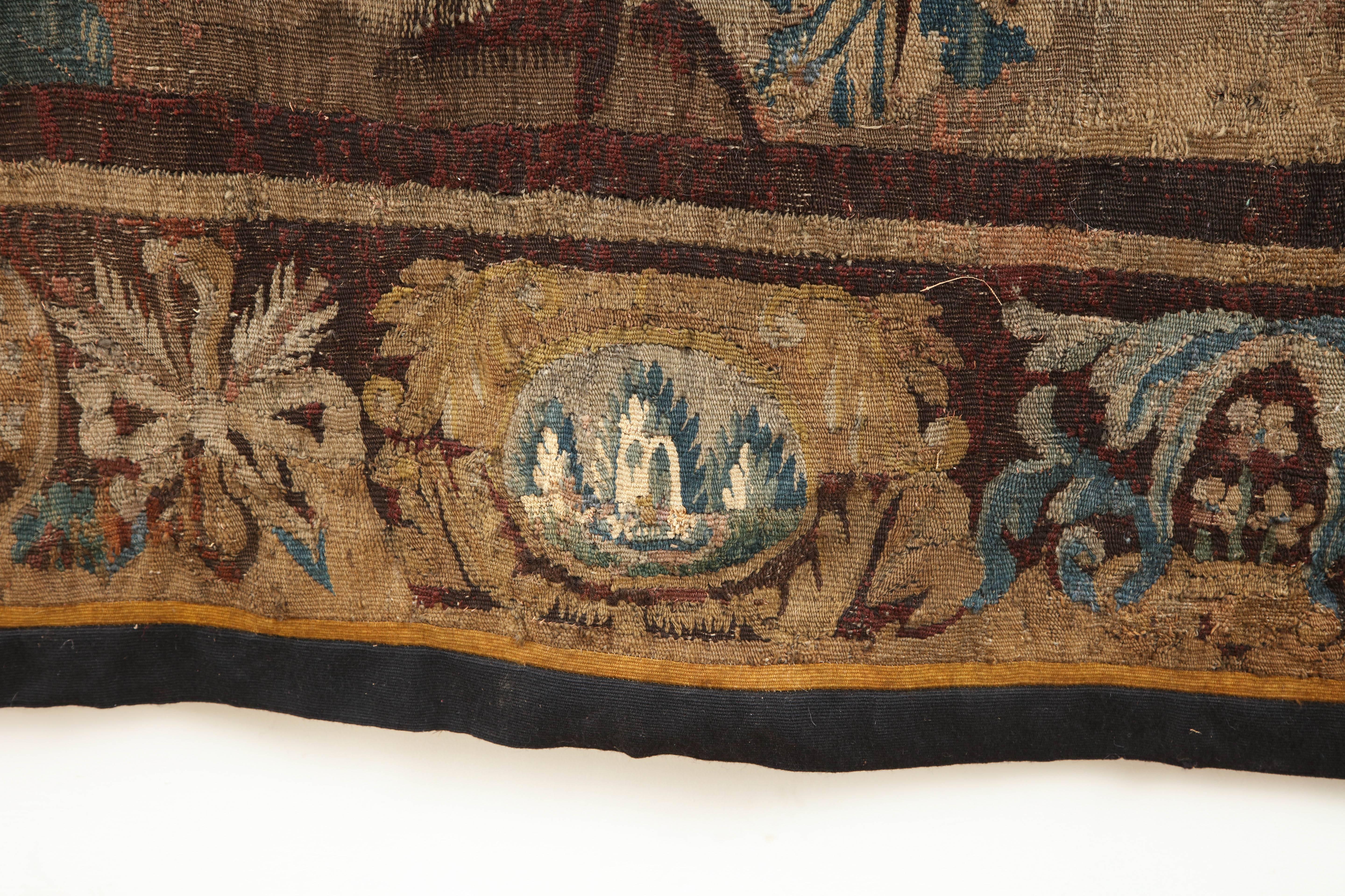 Antique Aubusson Verdure Landscape Tapestry. 4