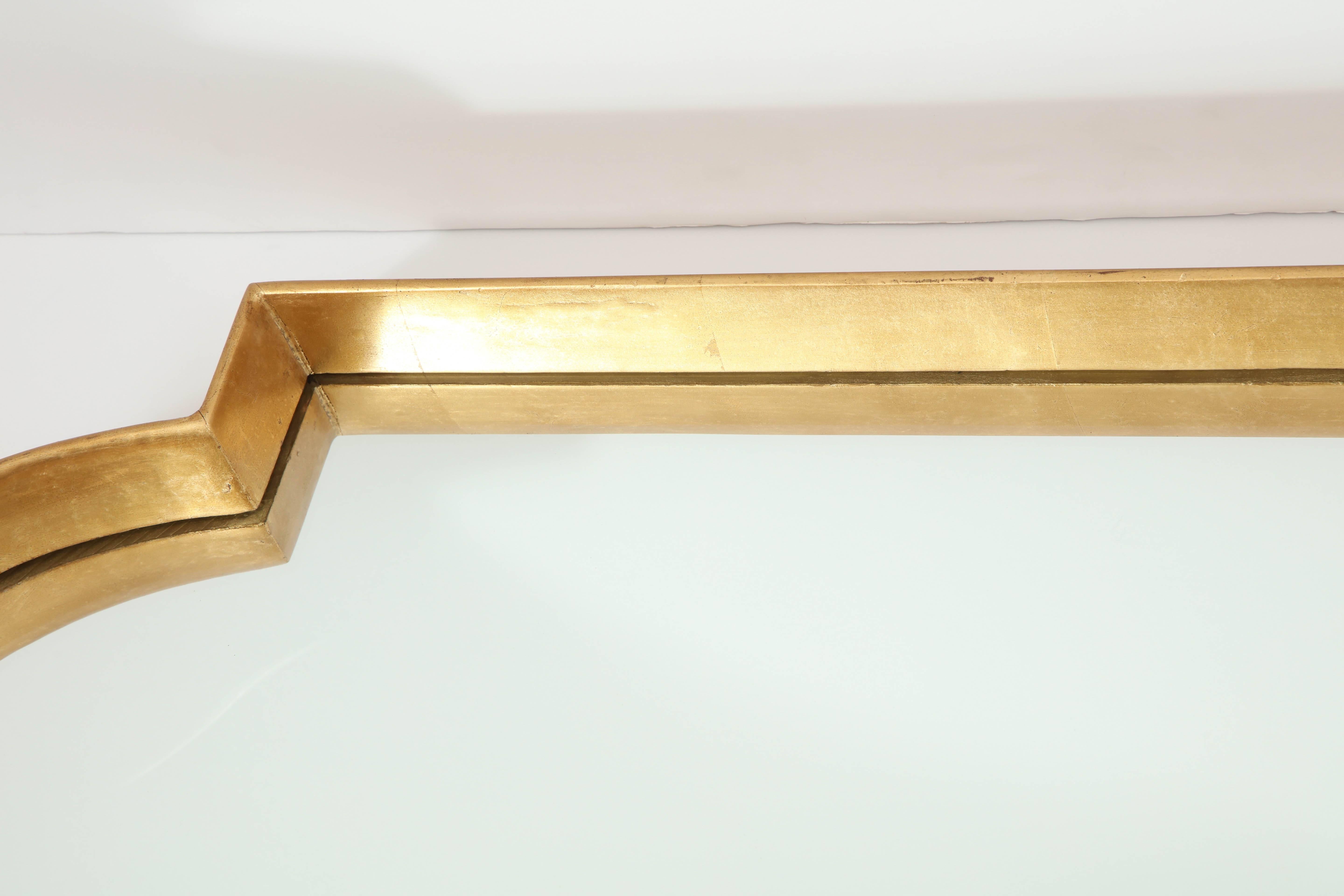 American Mirrors, Pair of Tall Gold Leaf Mirrors, Designed by Area ID, Mid-Century Design For Sale