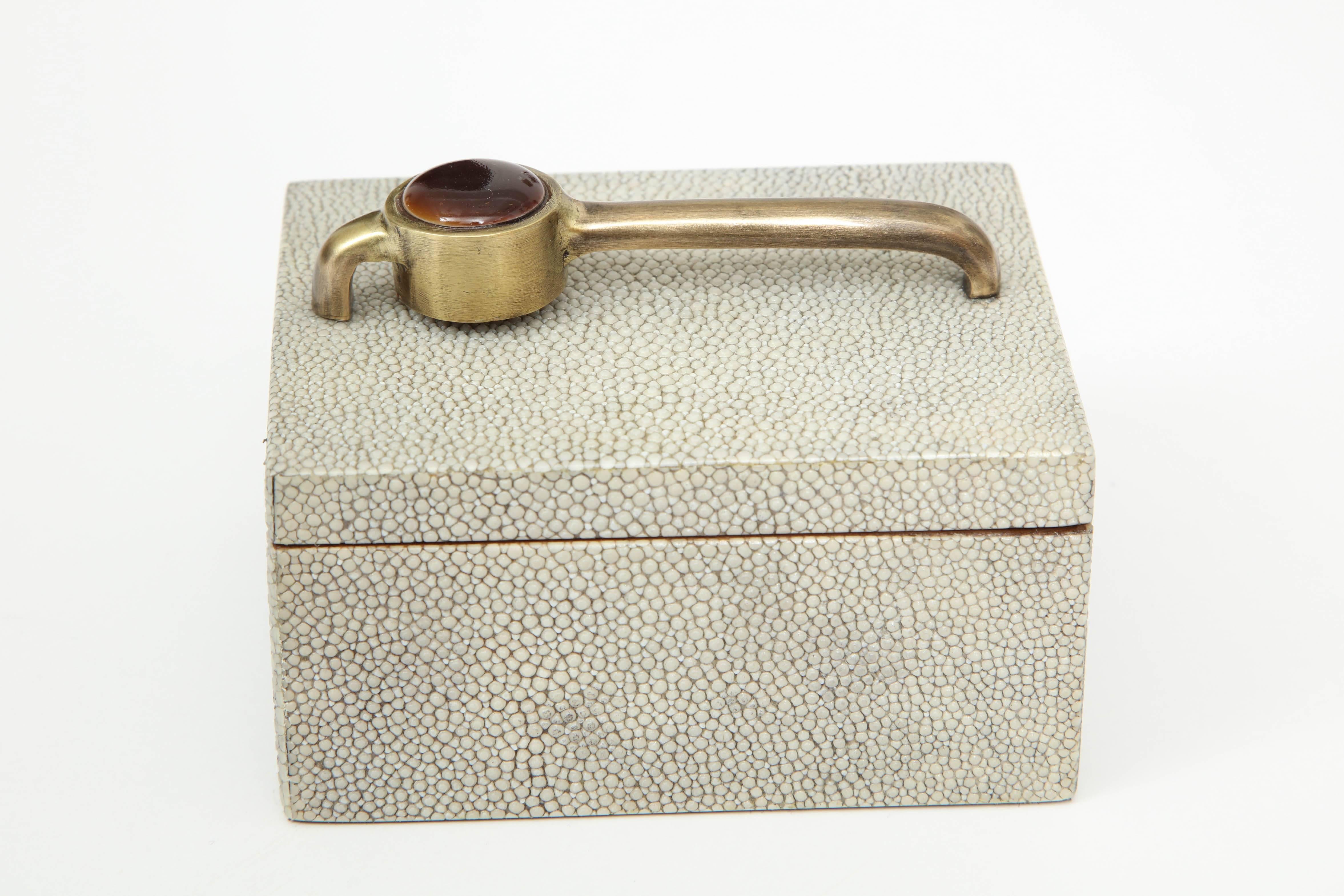French Box, Shagreen with Bronze Details