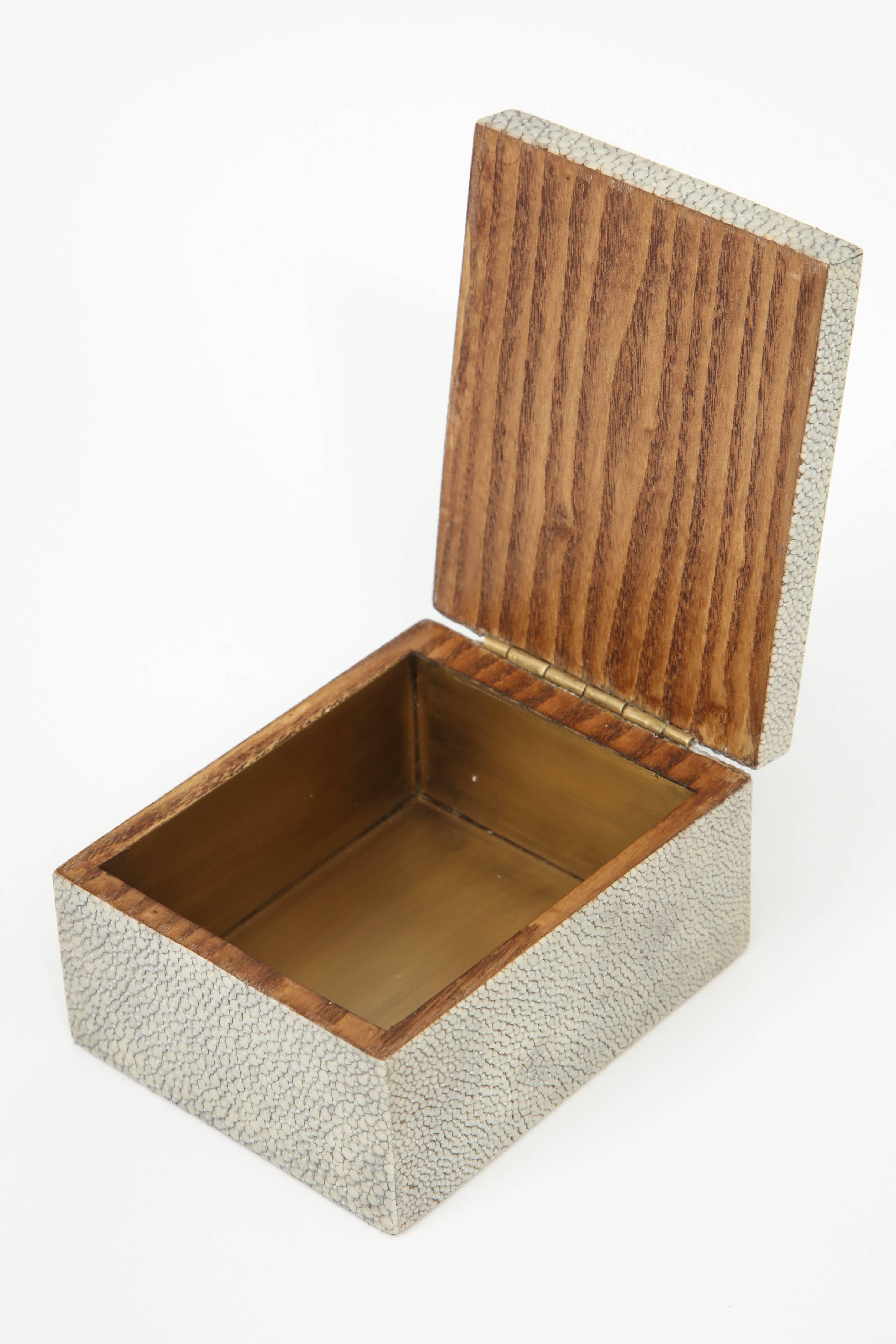 Hand-Crafted Box, Shagreen with Bronze Details
