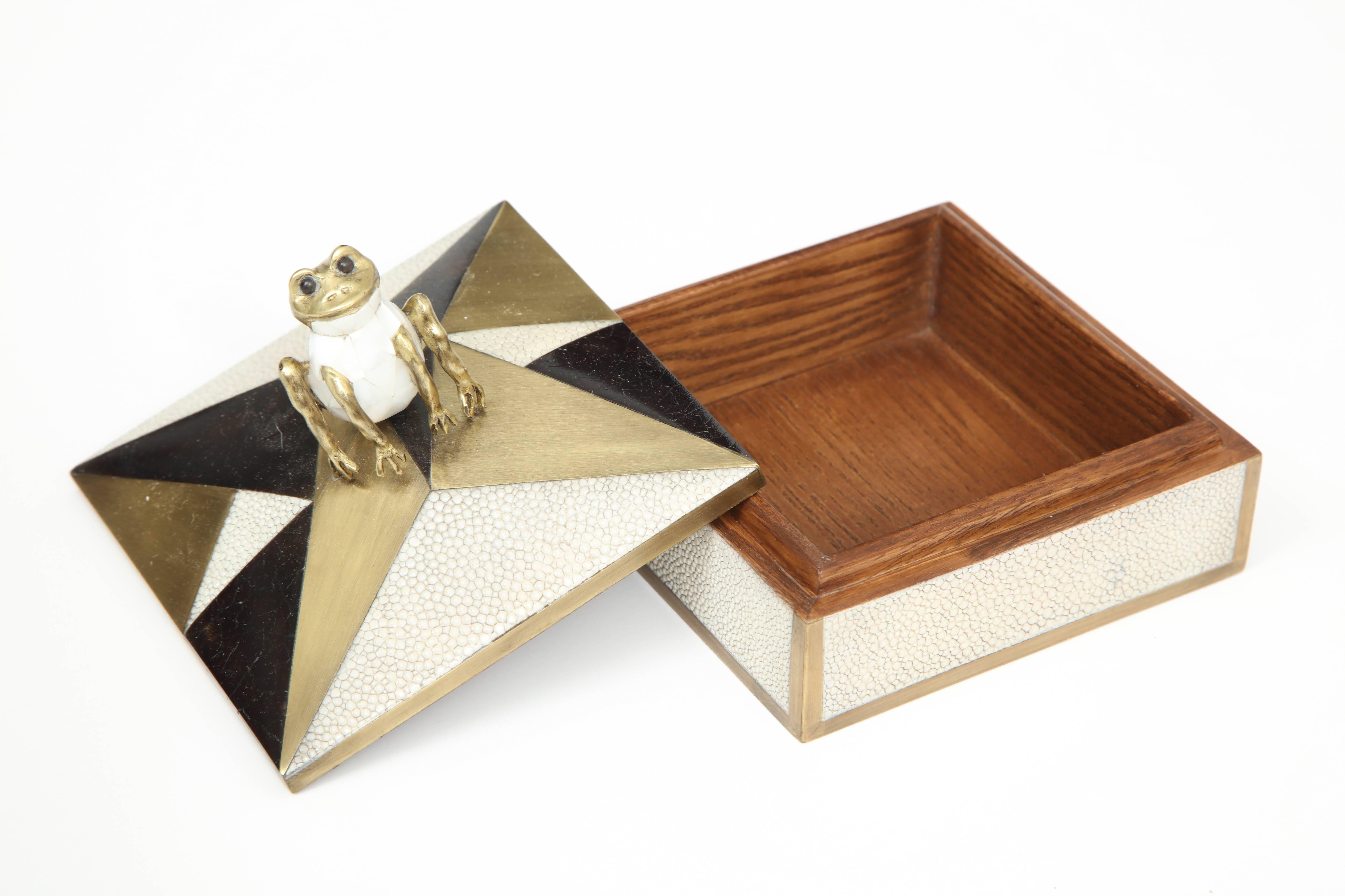 Box, Shagreen, Palm Wood and Bronze, Offered by Area ID In Excellent Condition In New York, NY