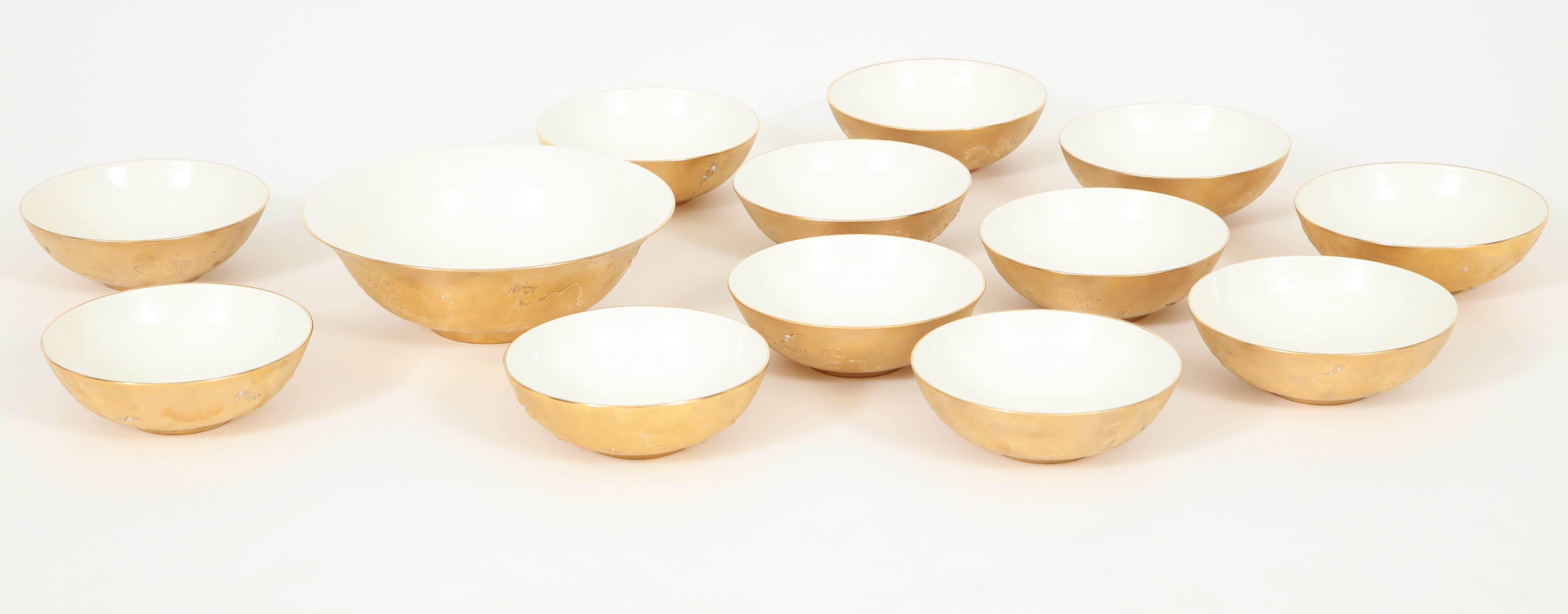 Ceramic Rare Set of 13 Bowls by Sascha Brastoff