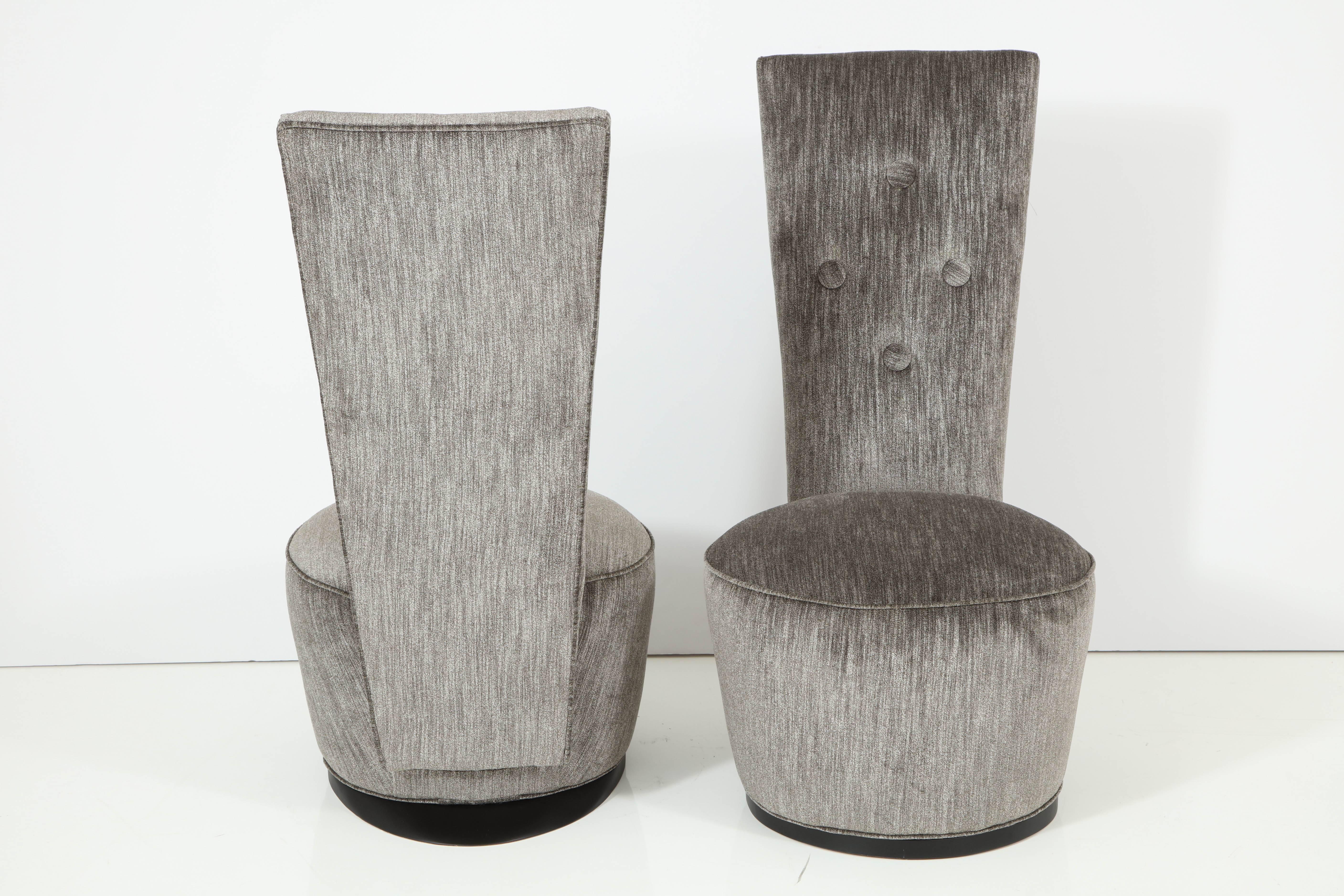 Elegant Pair of Dolphin Chairs by James Mont 3