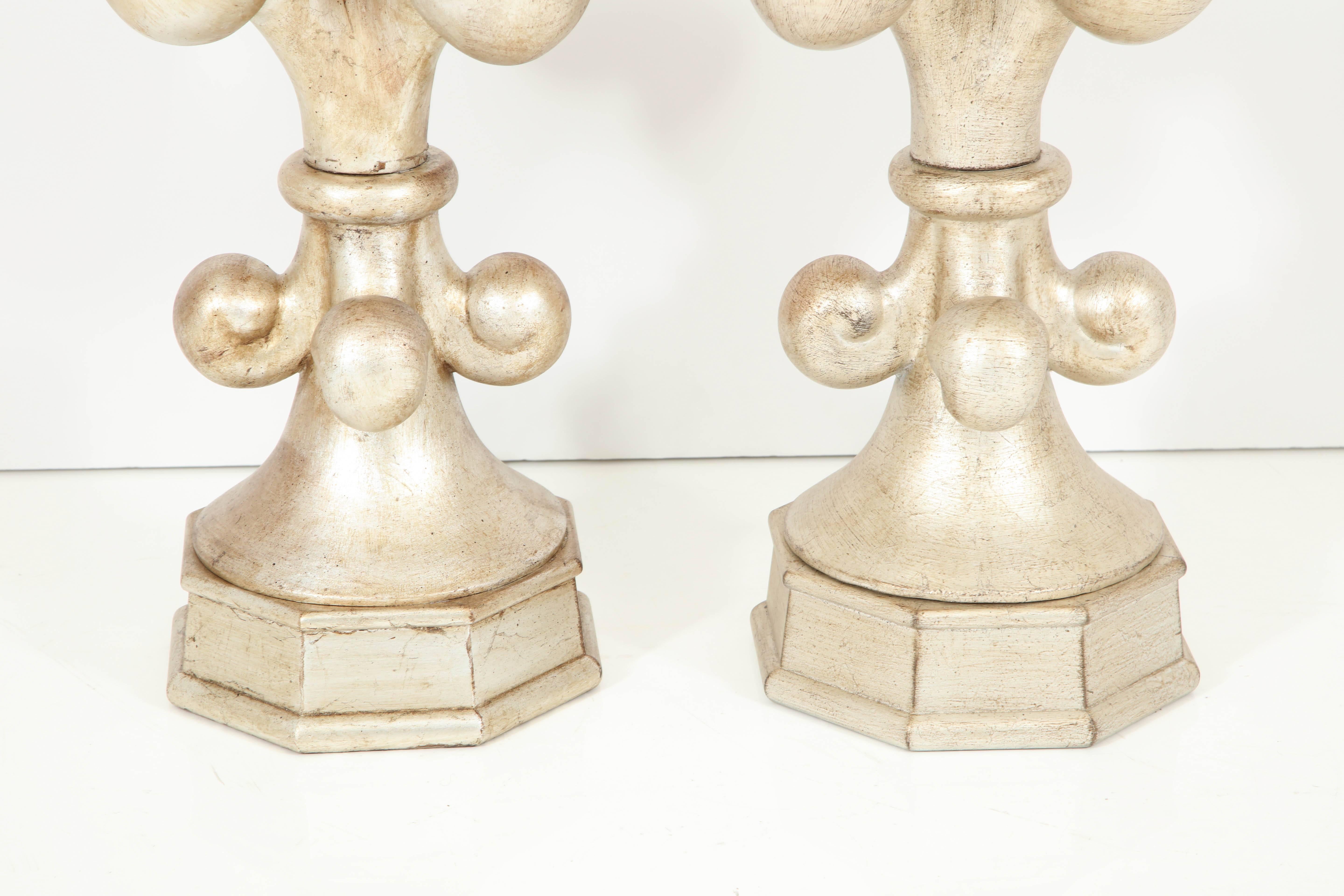 American Spectacular Pair of Fleur-de-Lis Lamps by Marbro For Sale