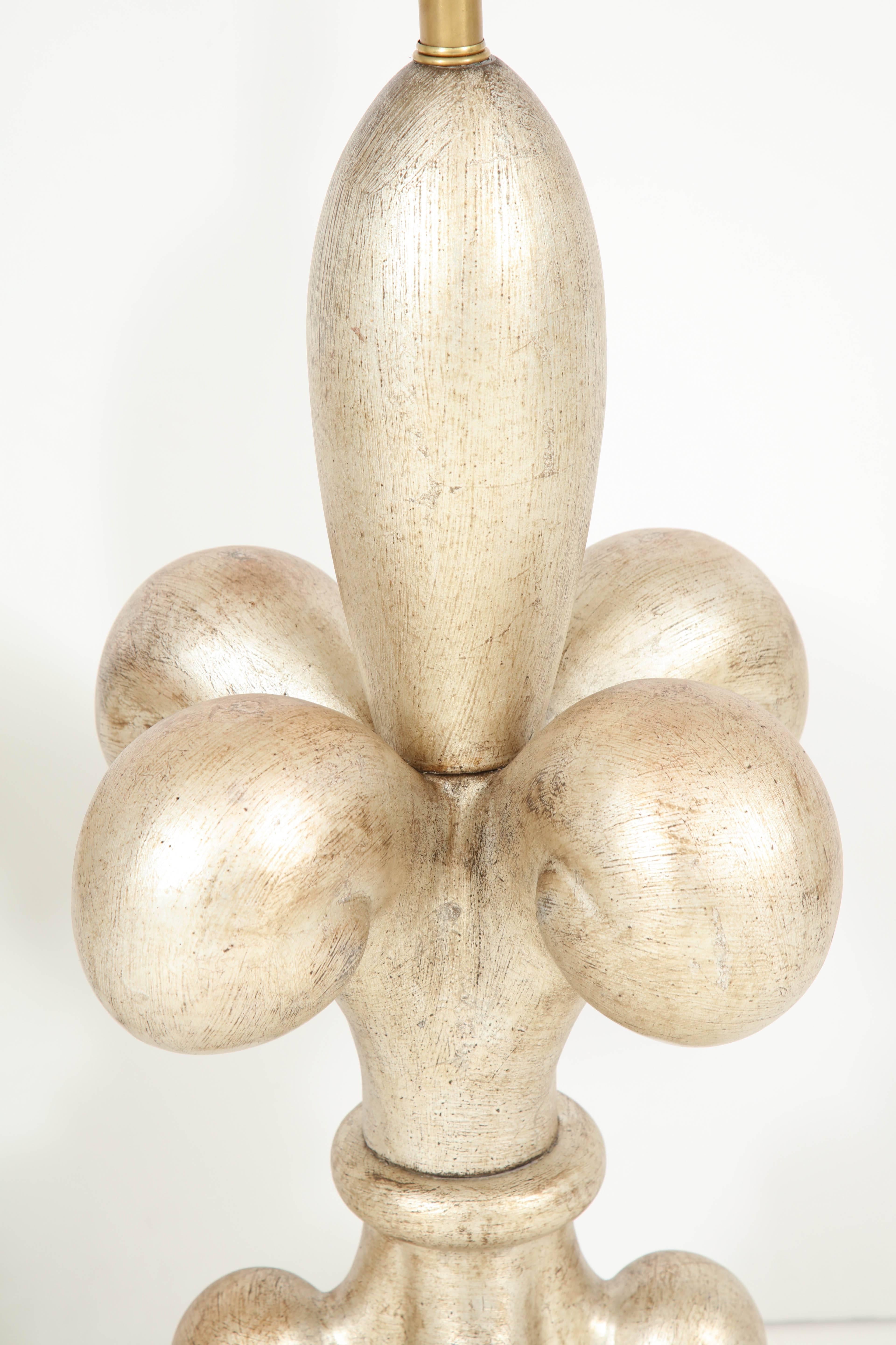 American Spectacular Pair of Fleur-de-Lis Lamps by Marbro For Sale