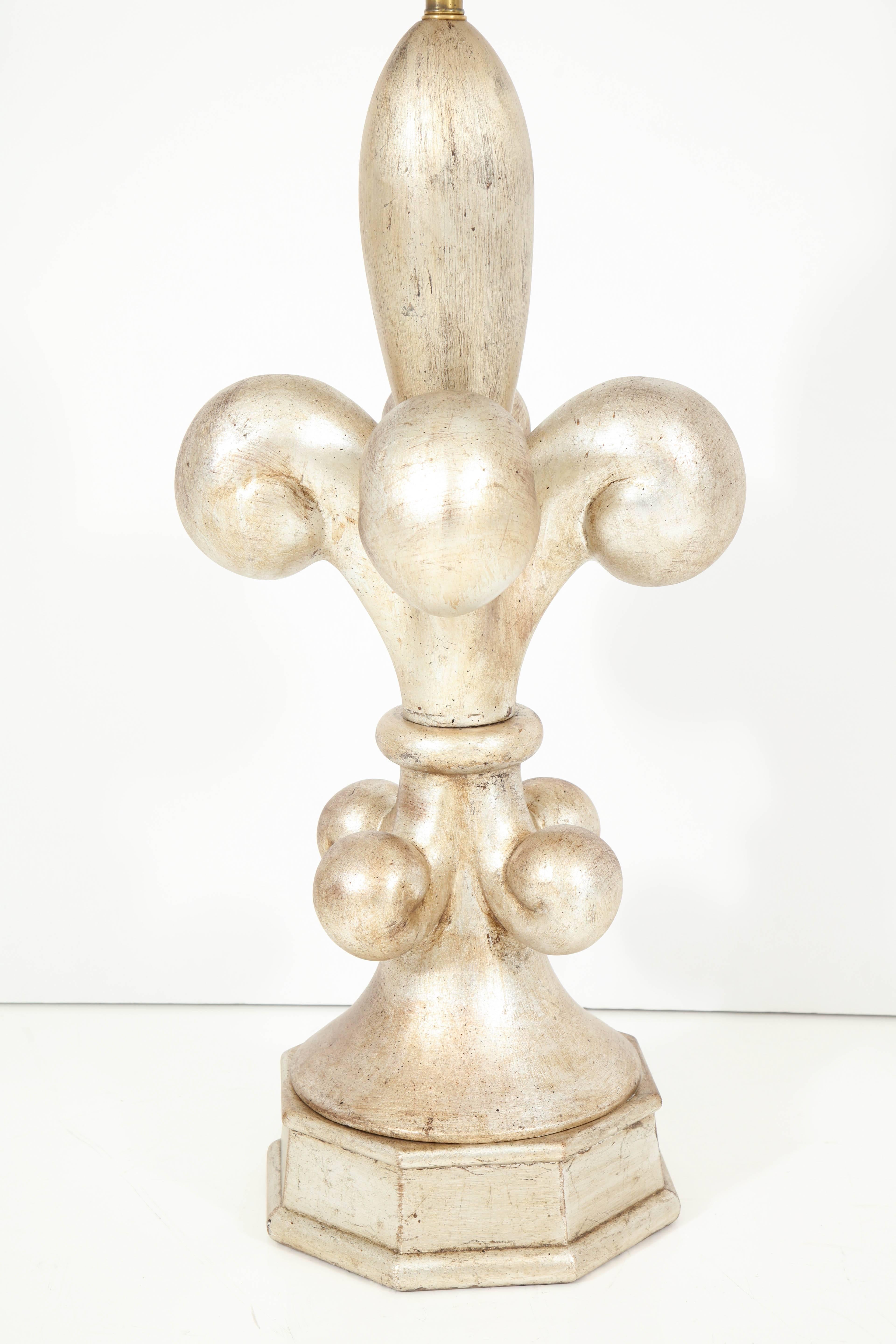 Spectacular Pair of Fleur-de-Lis Lamps by Marbro For Sale 1