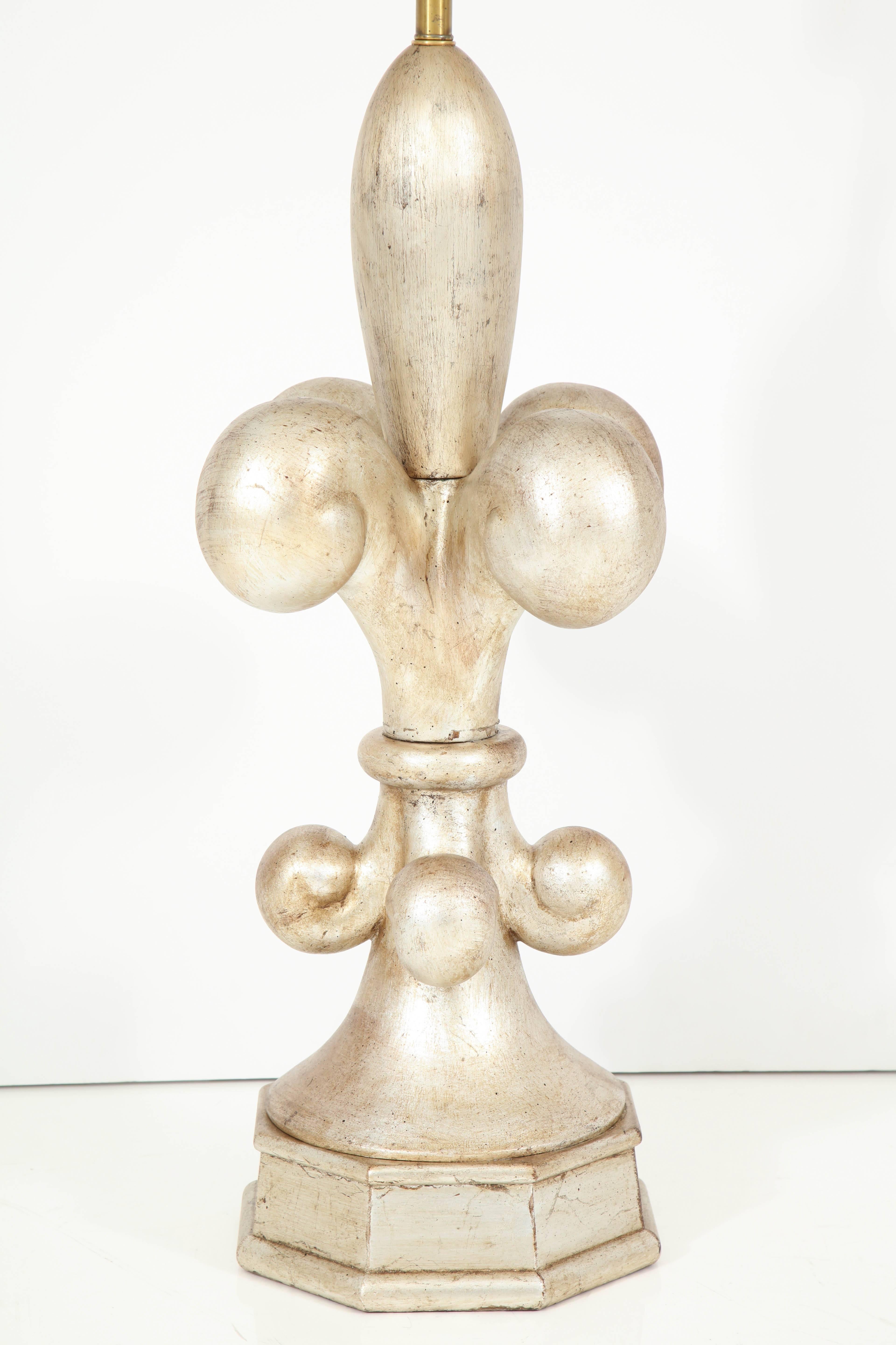 Spectacular Pair of Fleur-de-Lis Lamps by Marbro For Sale 3