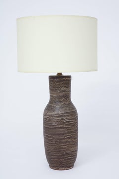 Lee Rosen Brown Pottery Table Lamp by Design Technics