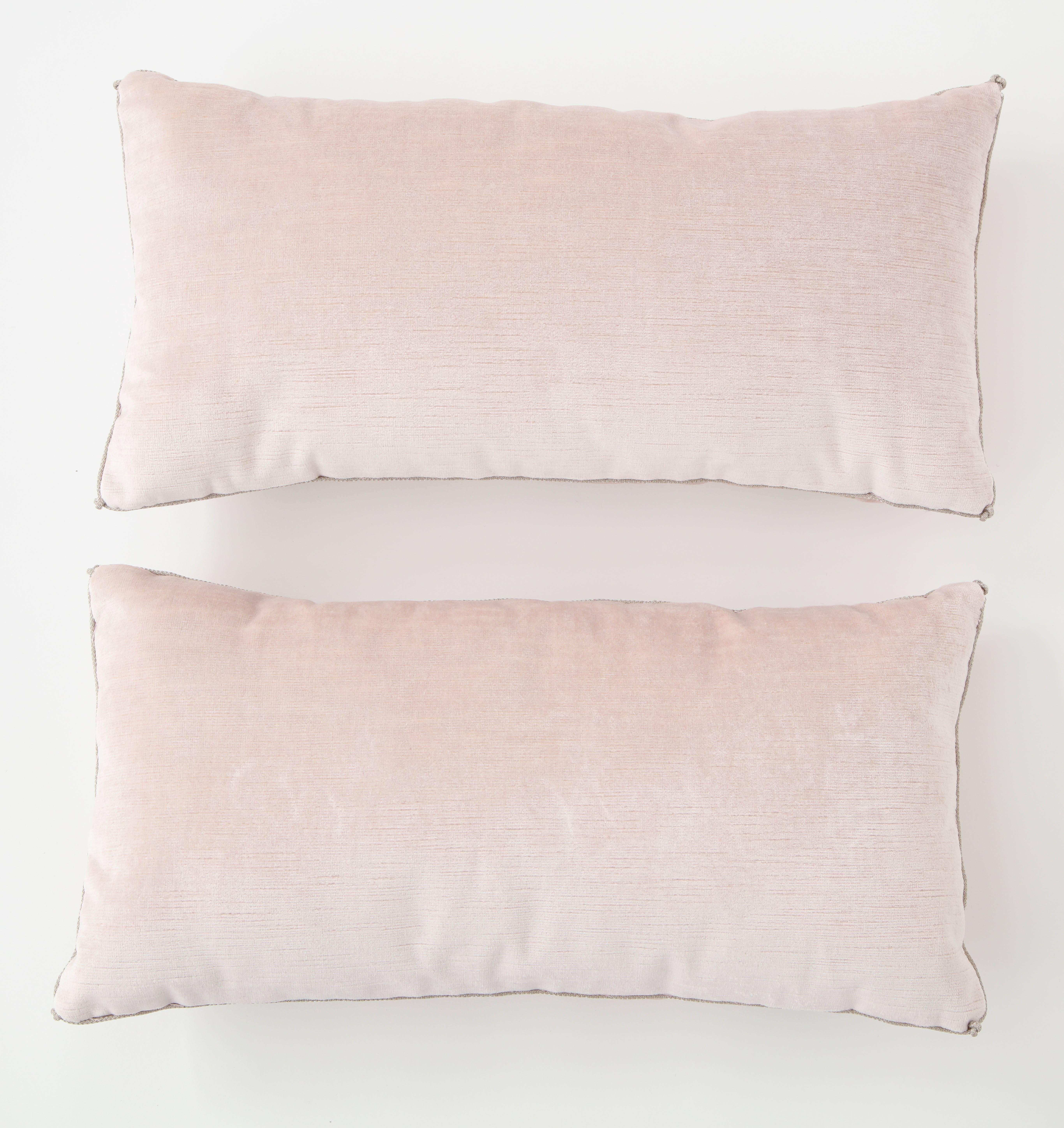 blush velvet throw pillow