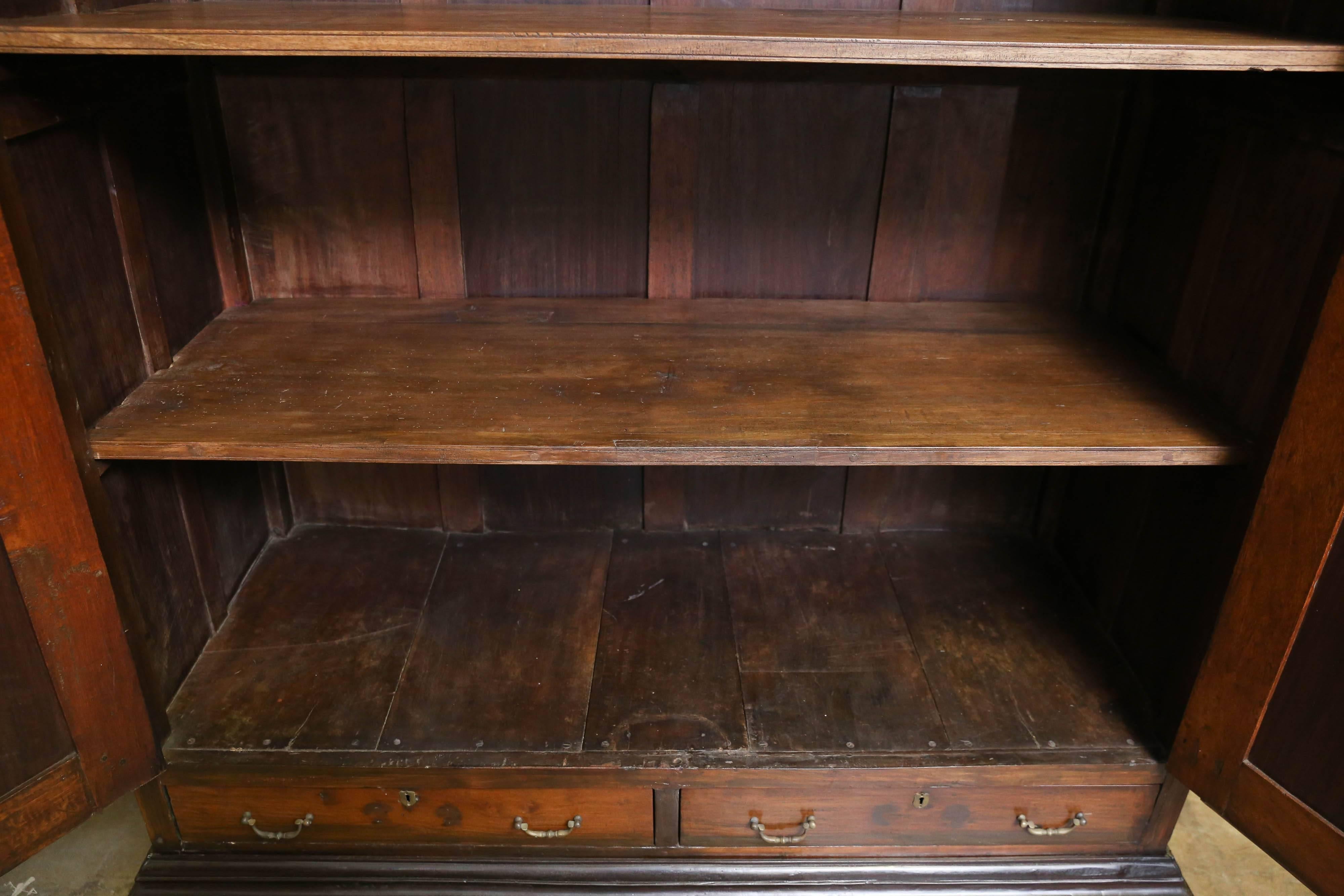 Hand-Crafted Early 19th Century Mahogany Armoire from British Colonial Mansion For Sale