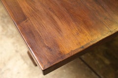 Custom-Made 1920s Solid Teak Wood Plantation Dining Table