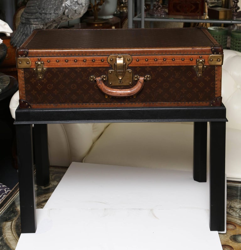 Vintage Louis Vuitton Hard Cover Suitcase Mounted as a Table at 1stDibs