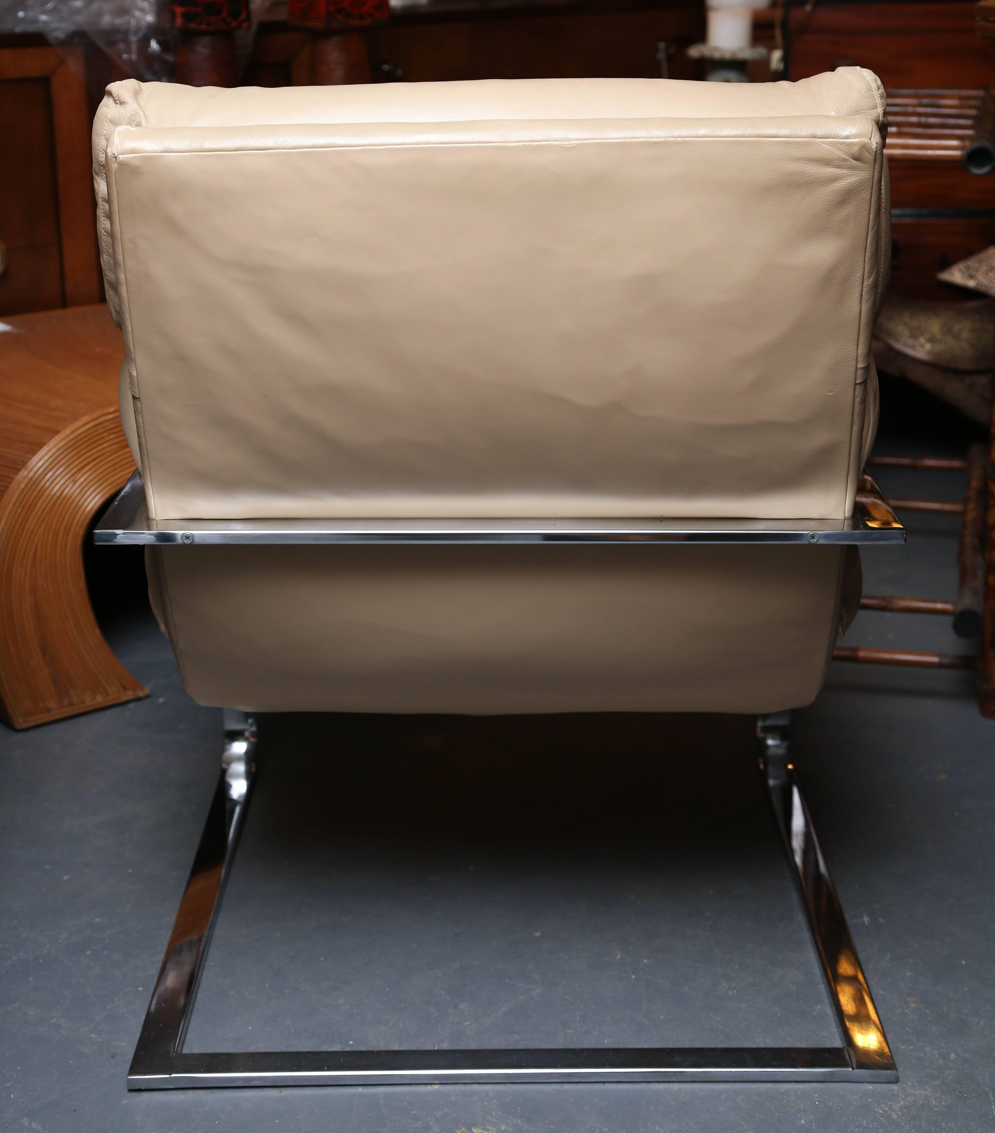 20th Century Milo Baughman Midcentury Leather Armchair