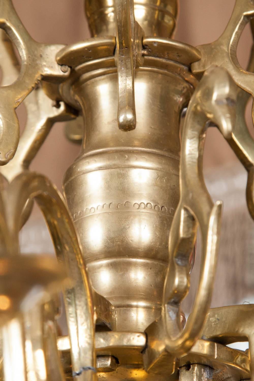 period chandelier brass