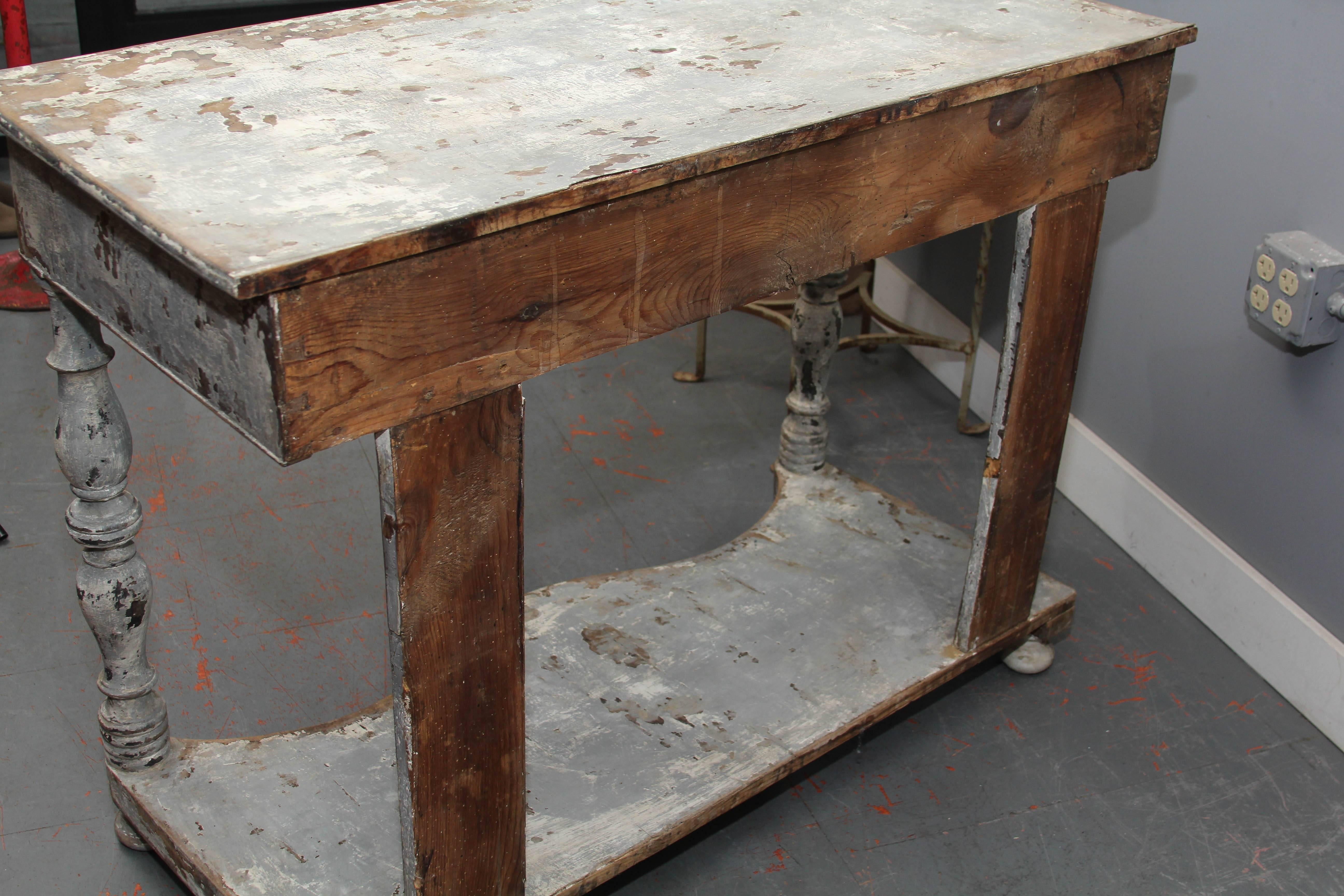 Rustic French  Country Console Table 5