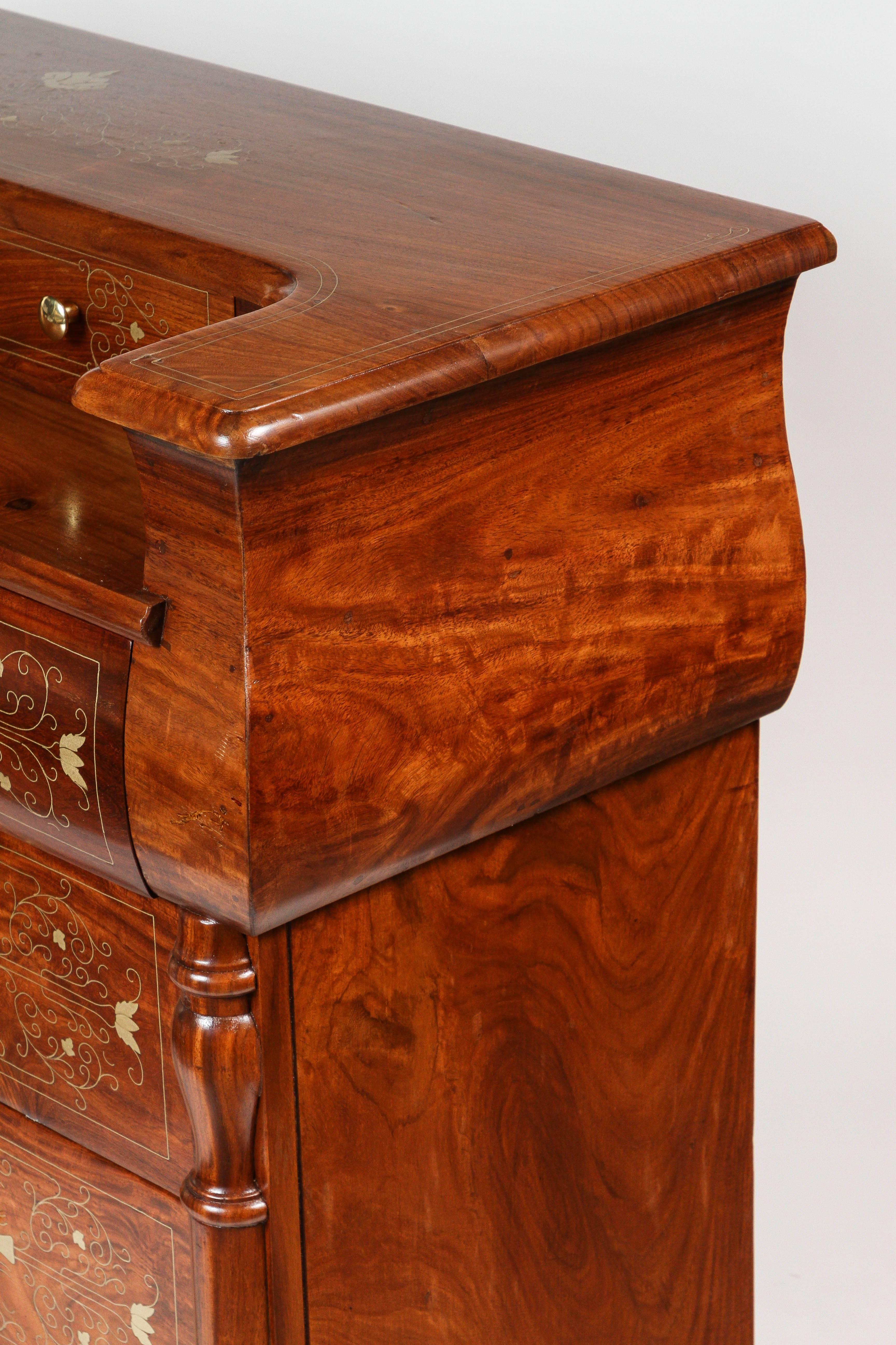 Exotic Vintage Chest of Drawers with Brass Inlay 5