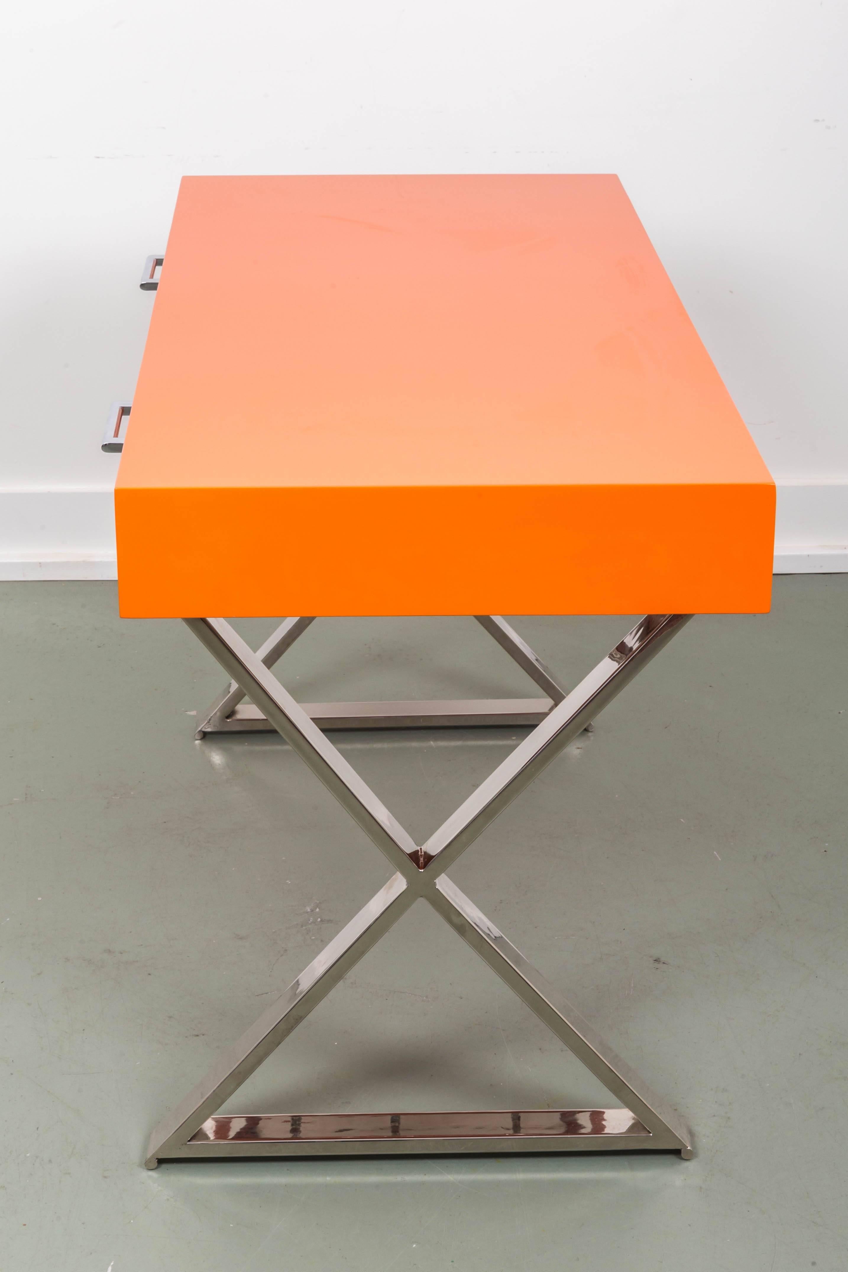 20th Century Milo Baughman X-Base Campaign Desk