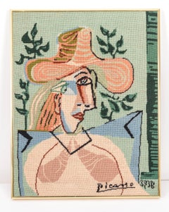 Picasso Portrait in Needlepoint, Lady in Hat