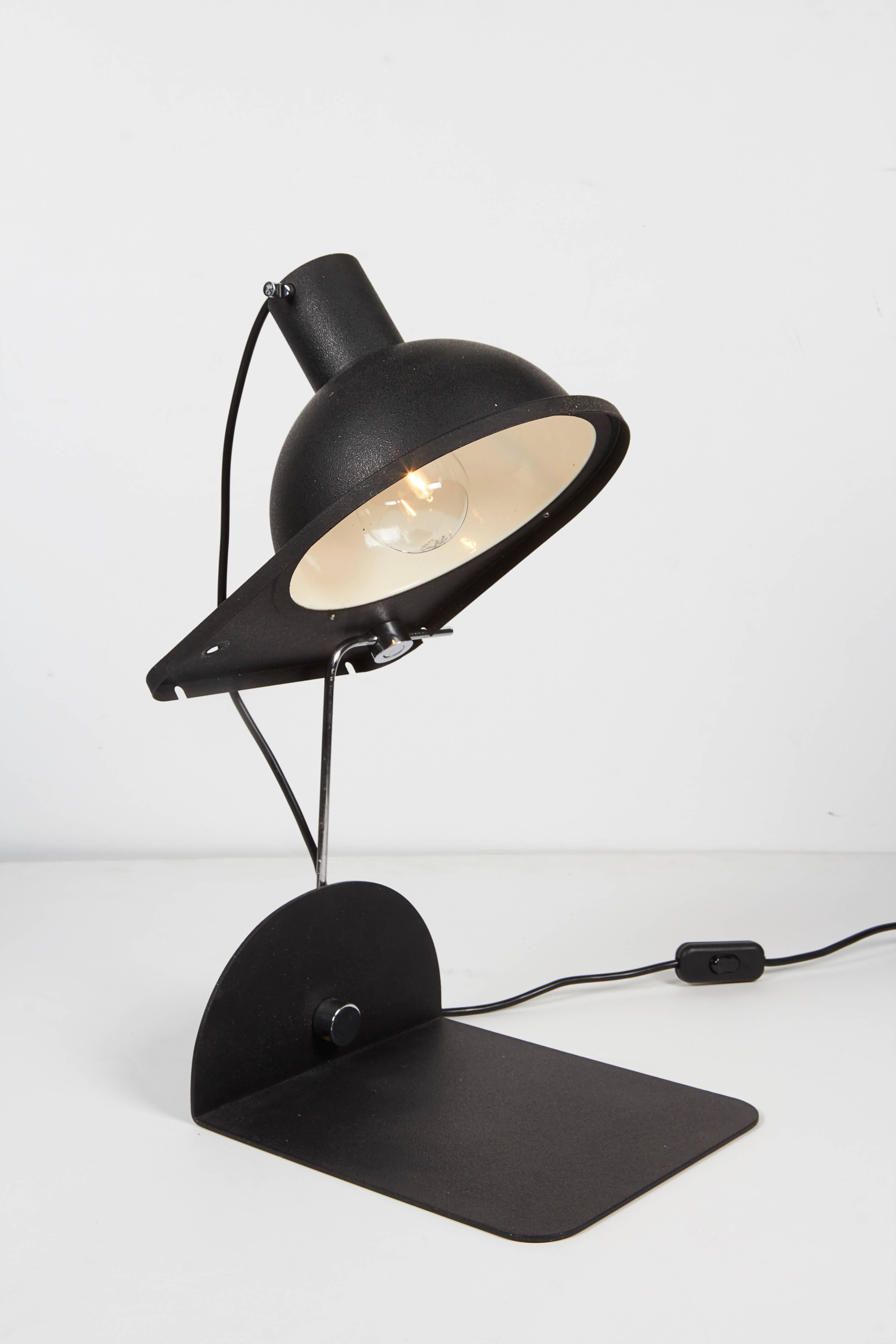 1970 Black Satin Italian Table Lamp by Luci Design Grignani In Good Condition For Sale In New York, NY
