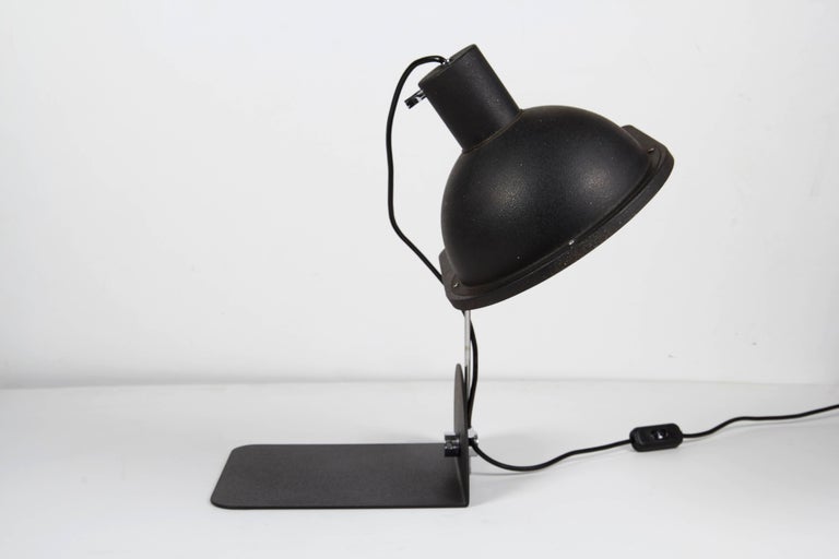 1970 Black Satin Italian Table Lamp by Luci Design Grignani For Sale 3